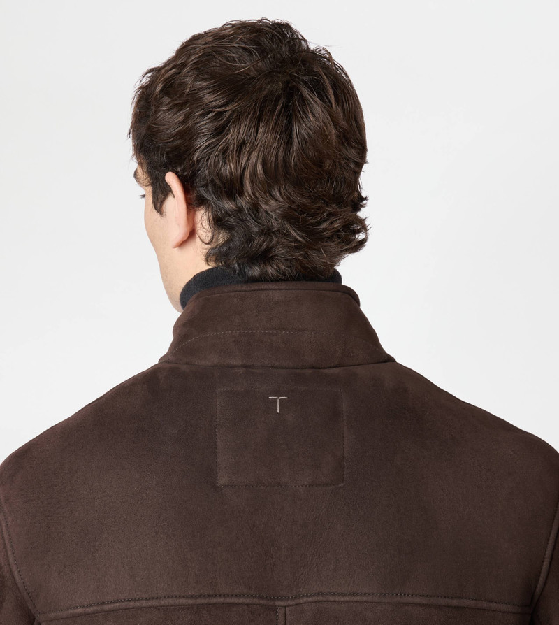 CASTELLO JACKET IN SHEARLING VELOUR - BROWN 7
