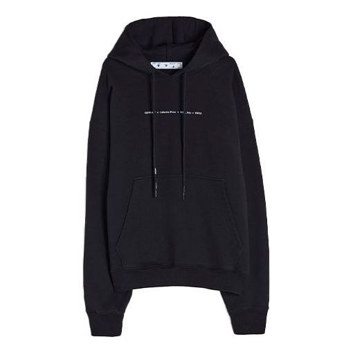 Men's Off-White FW21 Logo Pattern Printing Long Sleeves Pullover Loose Fit Black OMBB085F21FLE018108 - 1