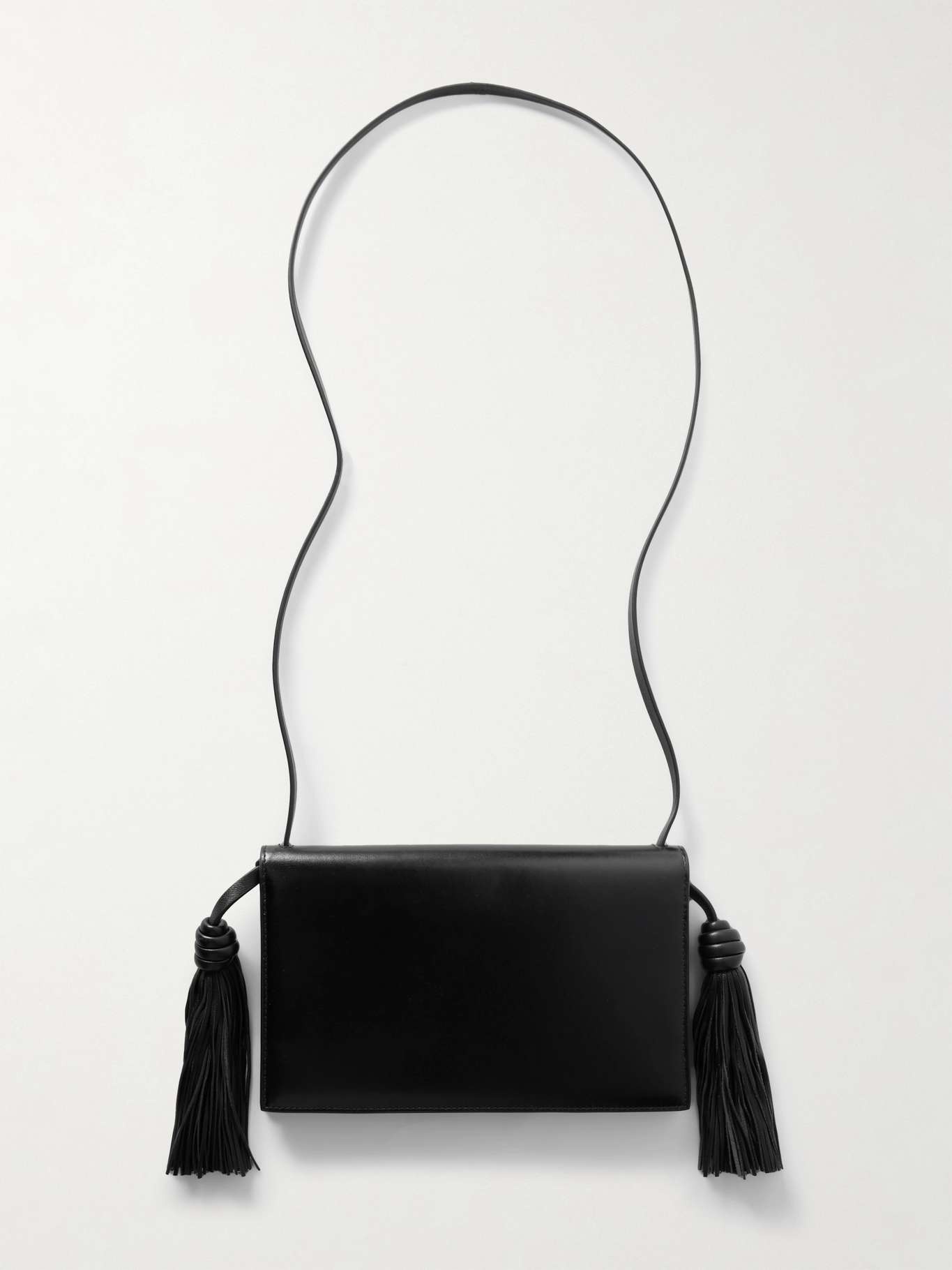 Tasseled leather shoulder bag Black - 3