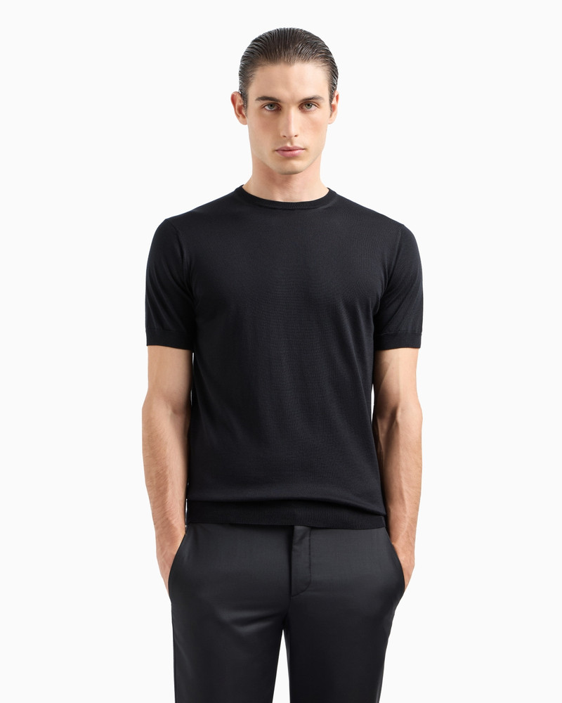 GIORGIO ARMANI Silk and cotton crew-neck jumper outlook