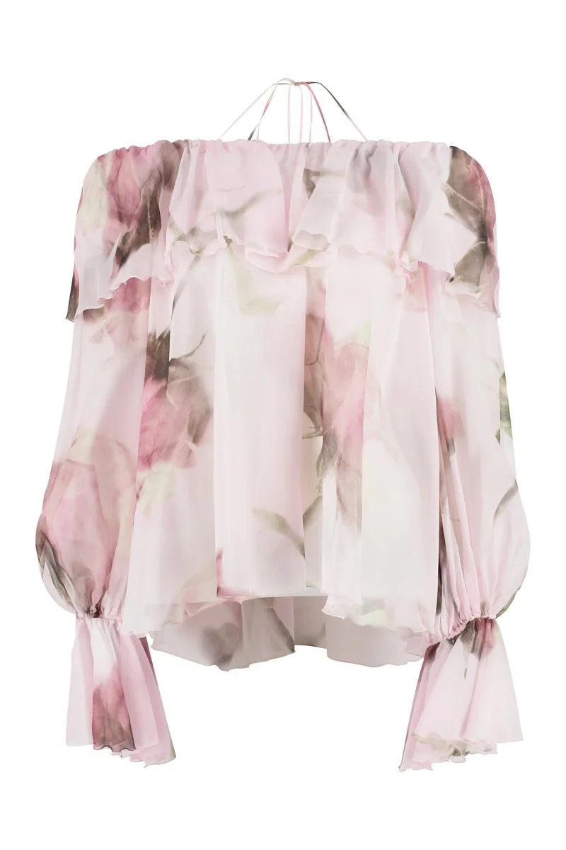 BLUMARINE PRINTED SILK BLOUSE - 1