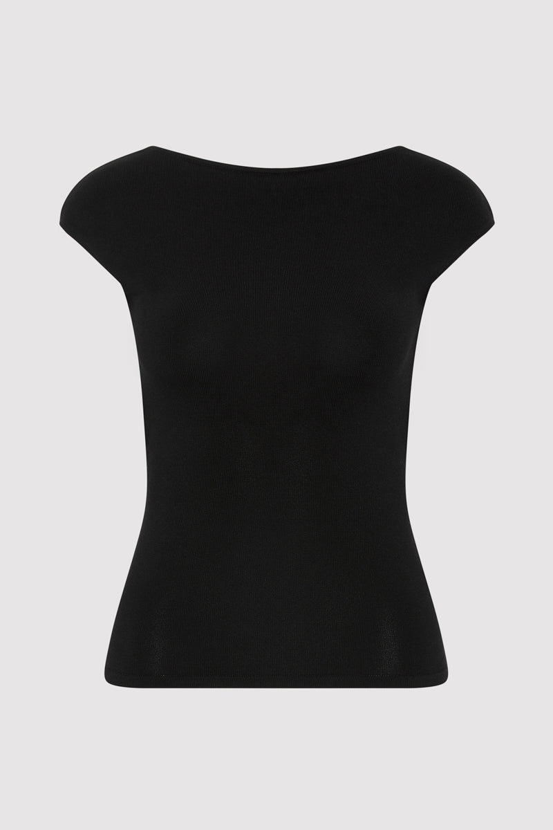 Sculpted Ballet Knit Top - Black 1