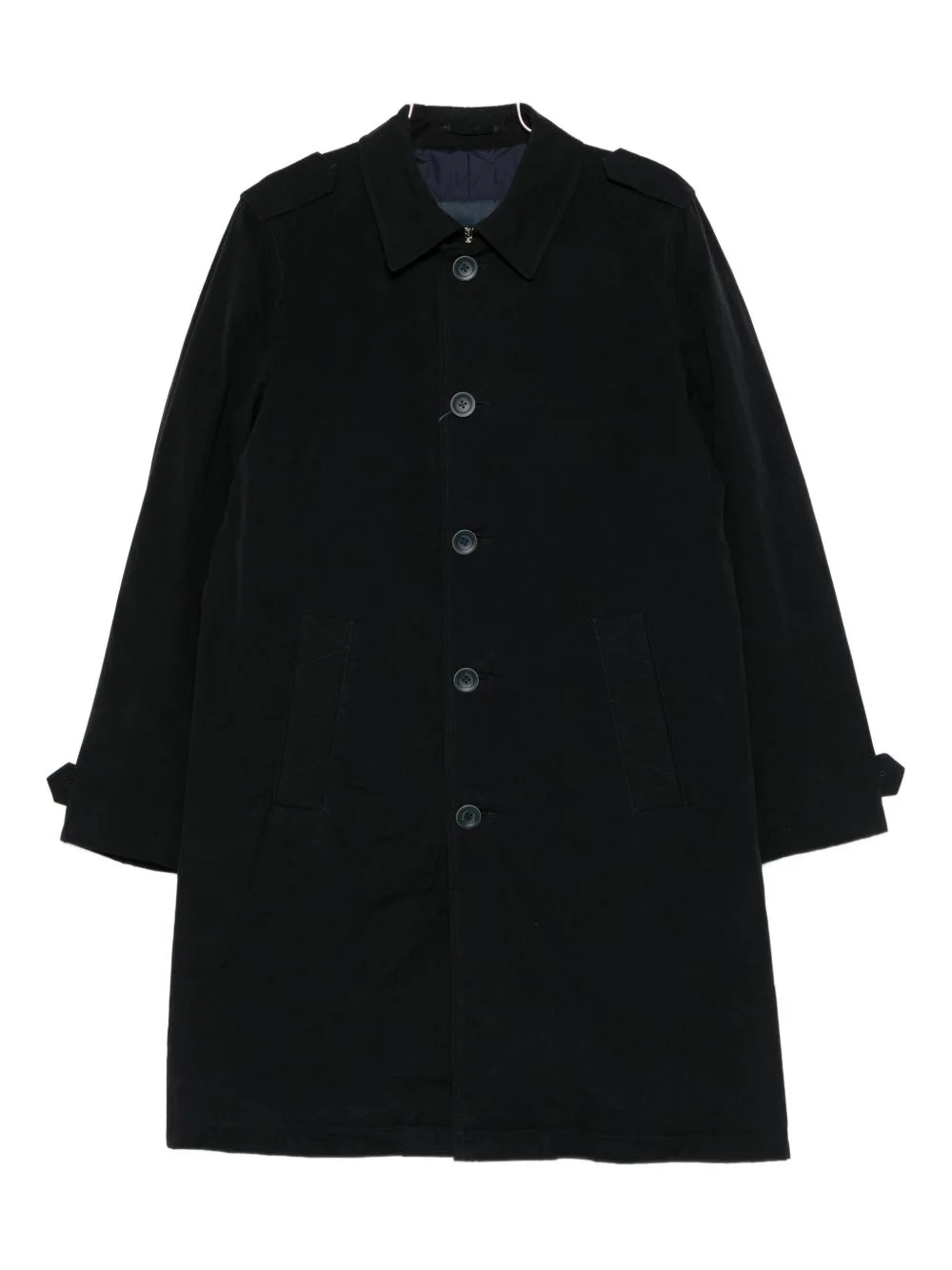 buttoned single-breasted coat - 1