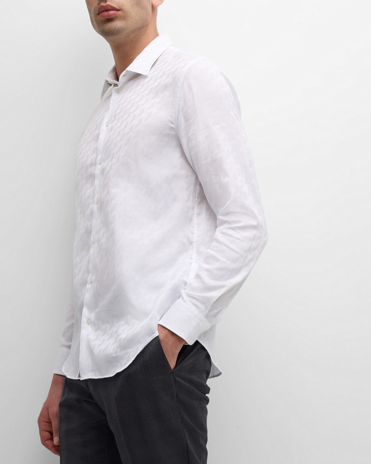 Men's Cotton Jacquard Sport Shirt - 6