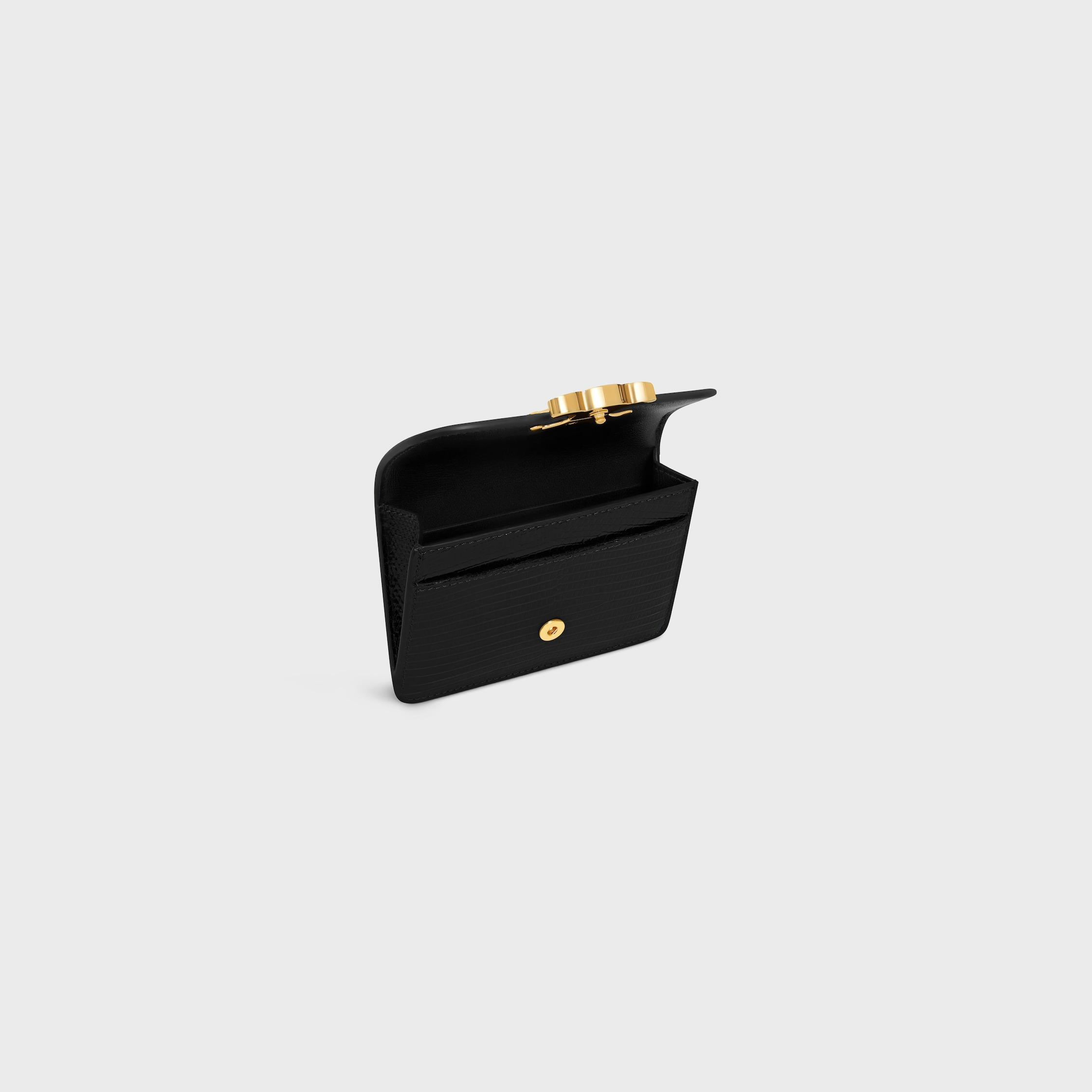 CARD HOLDER WITH FLAP TRIOMPHE in lizard - 4