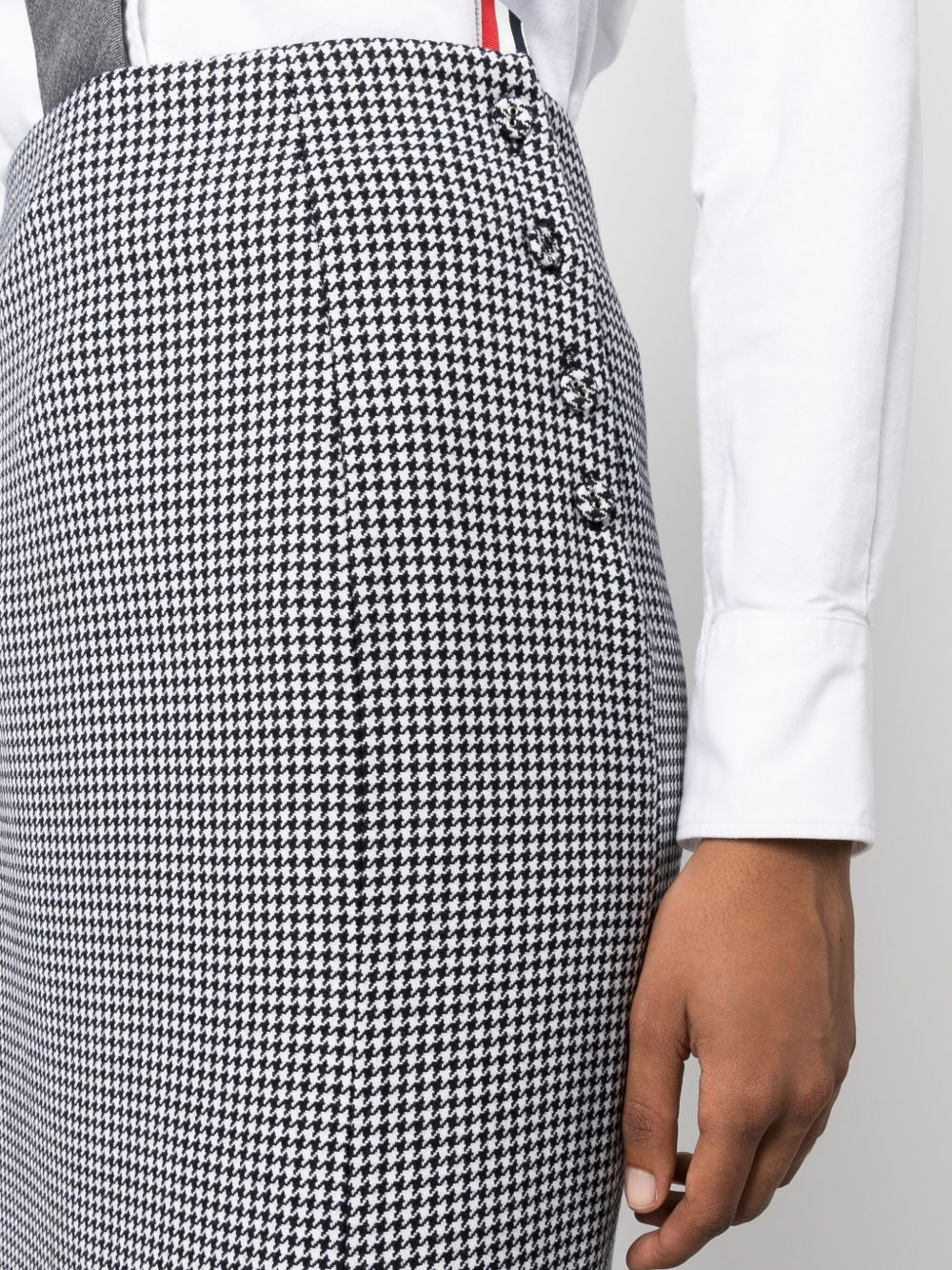 houndstooth-pattern wool maxi skirt - 5