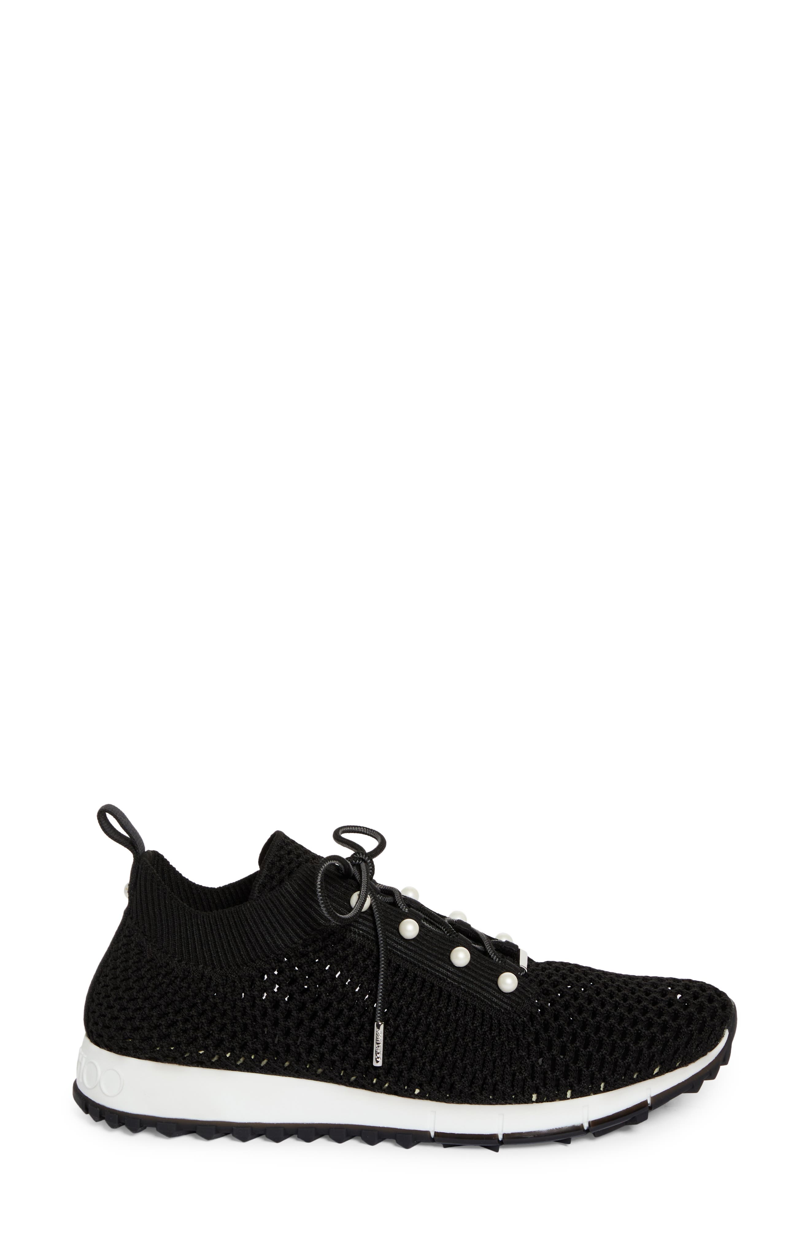 Jimmy Choo Veles Imitation Pearl Knit Sneaker in X Black Mix at Nordstrom - 3