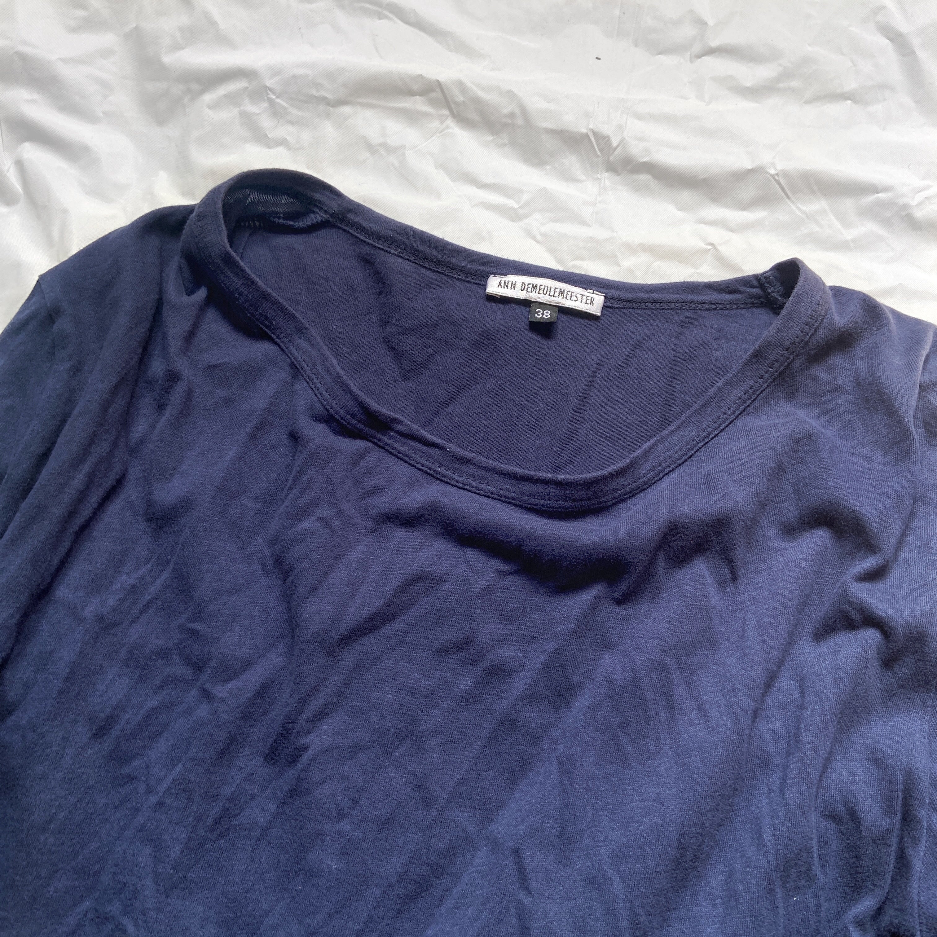Ann Demeulemeester blue bondage strap long sleeve top dress 38 - 6