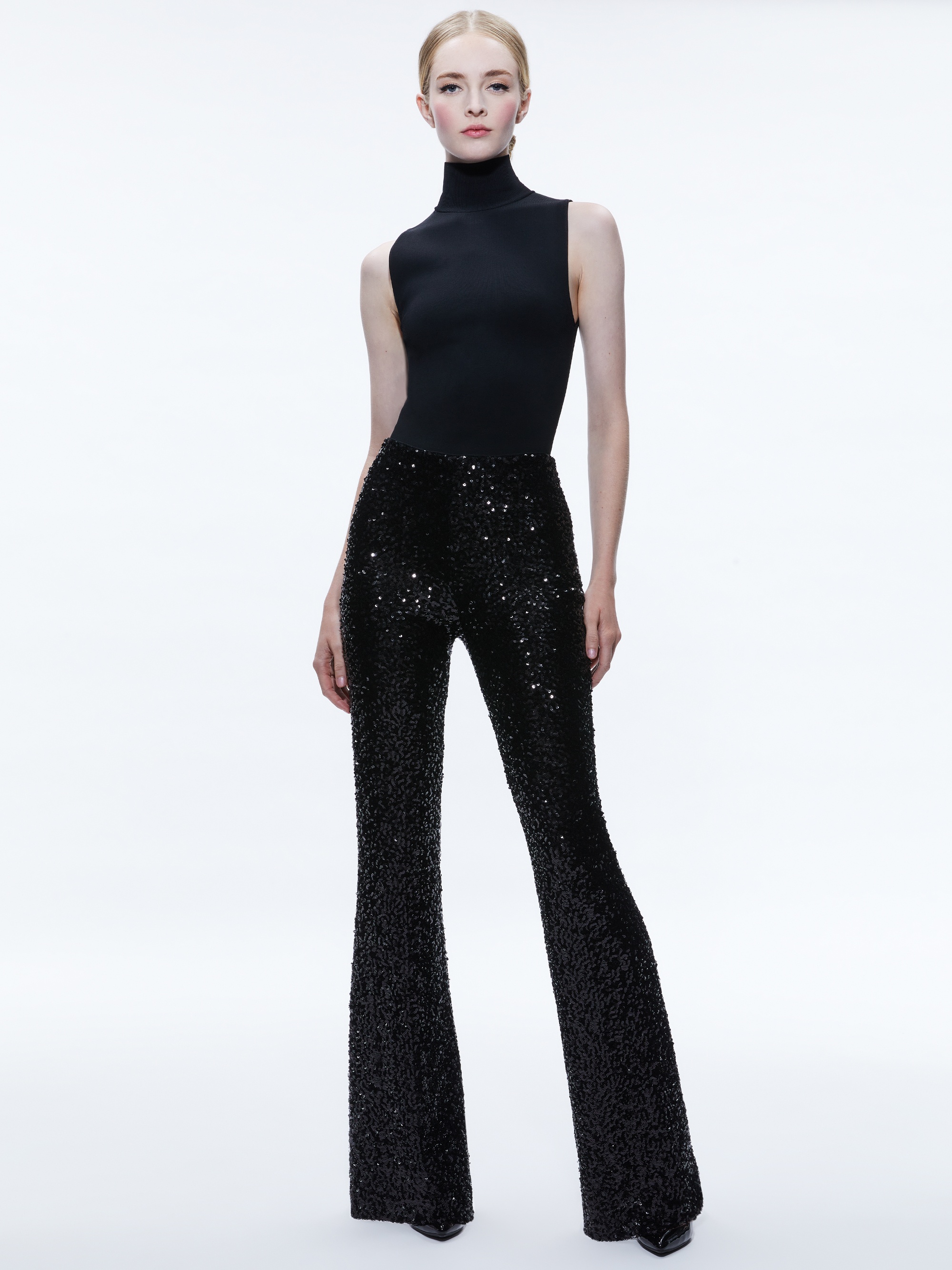 LARA SEQUIN BOOTCUT PANT - 4