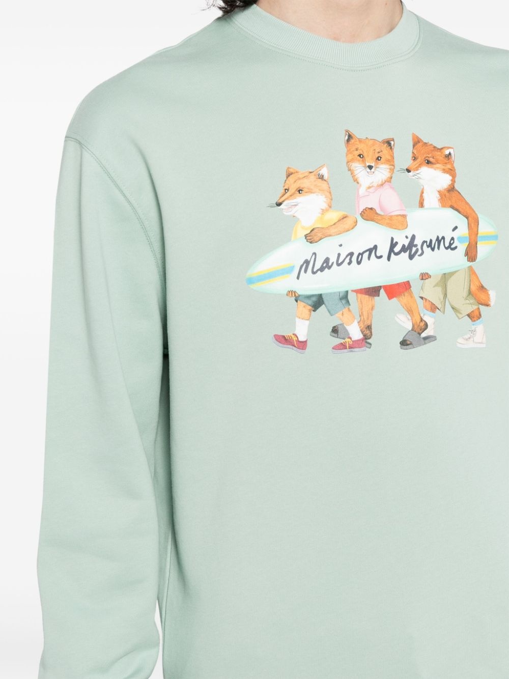 signature fox motif cotton sweater - 5
