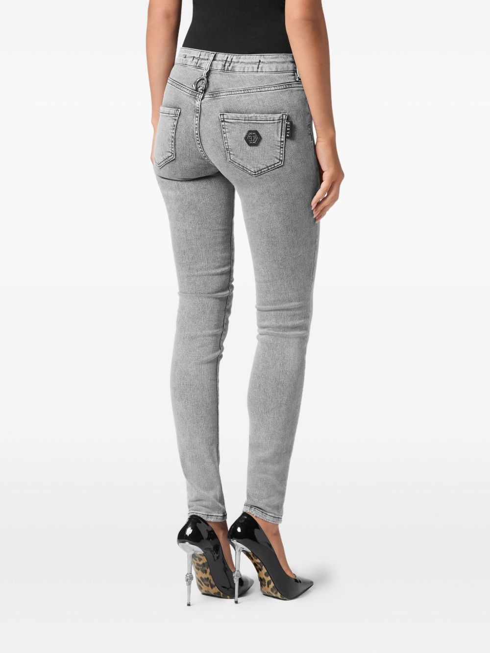 logo-patch jeggings - 3