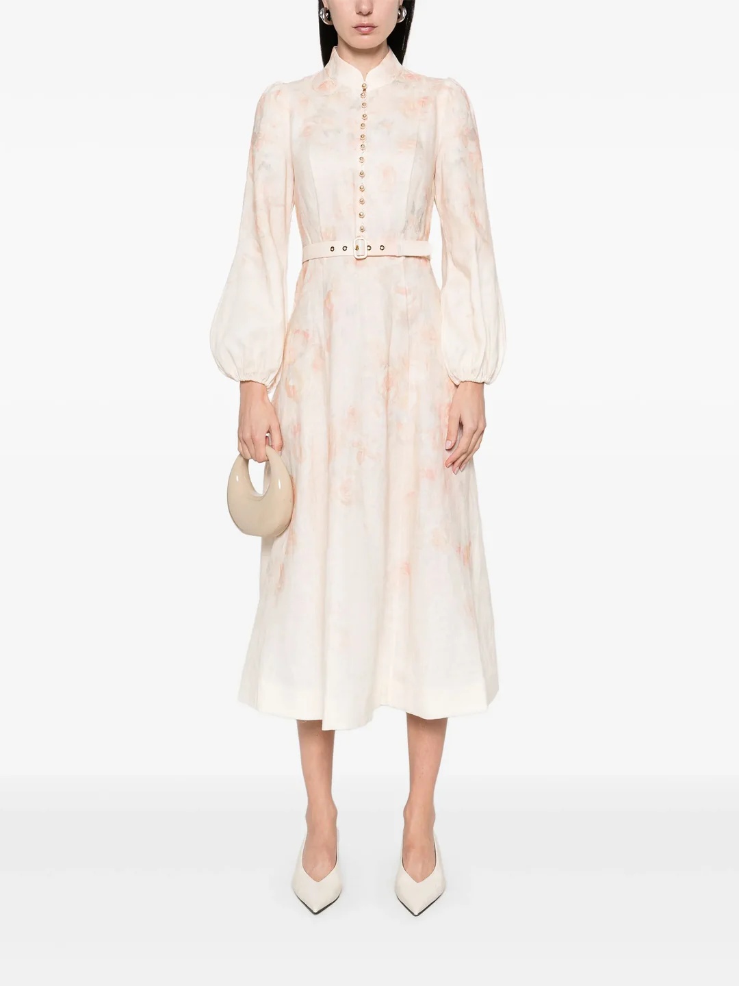【Zimmermann】クラッシュフローラル ベルト ミディ☆関税込 Zimmermann CRUSH BUTTONED MIDI DRESS | REVERSIBLE