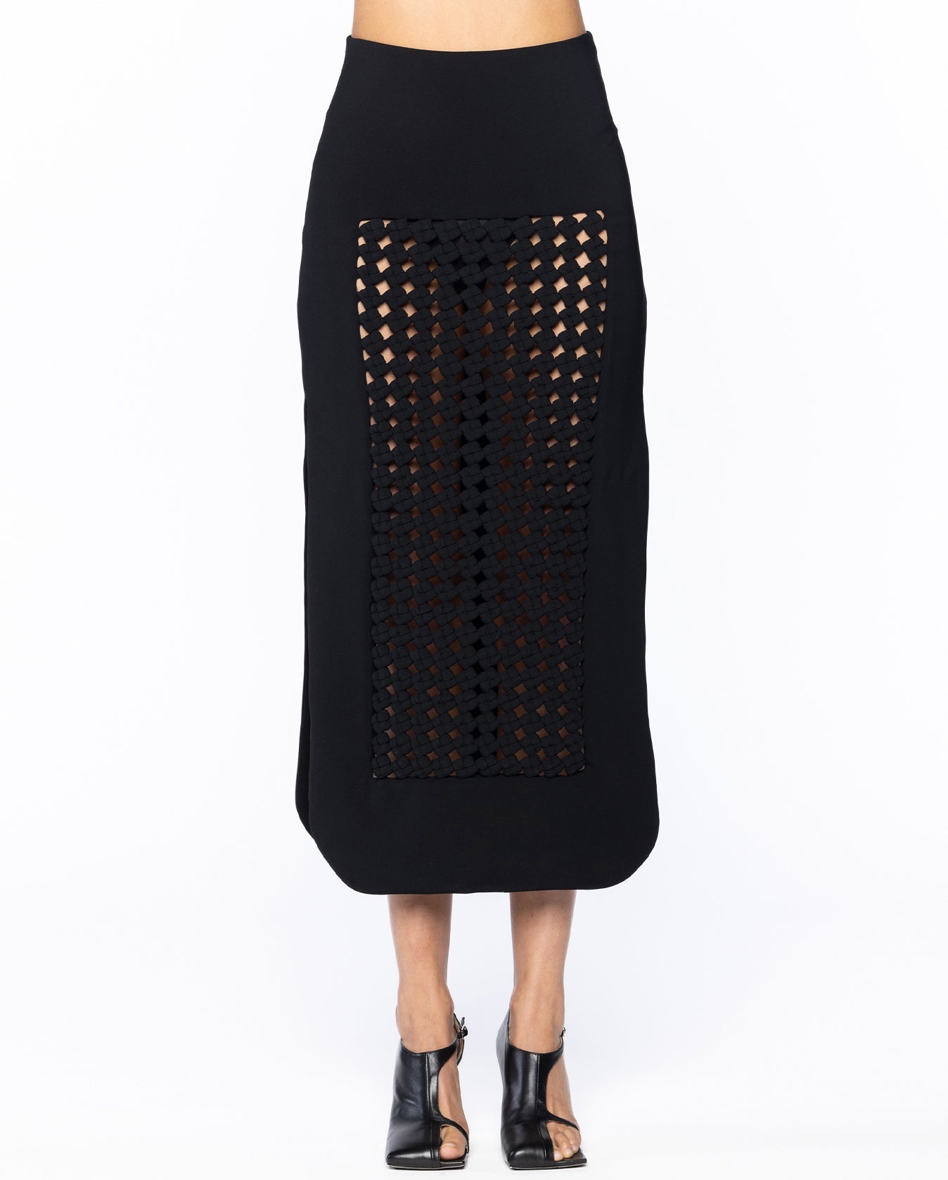 Maxi Skirt With Weaved Frame Insert - 2