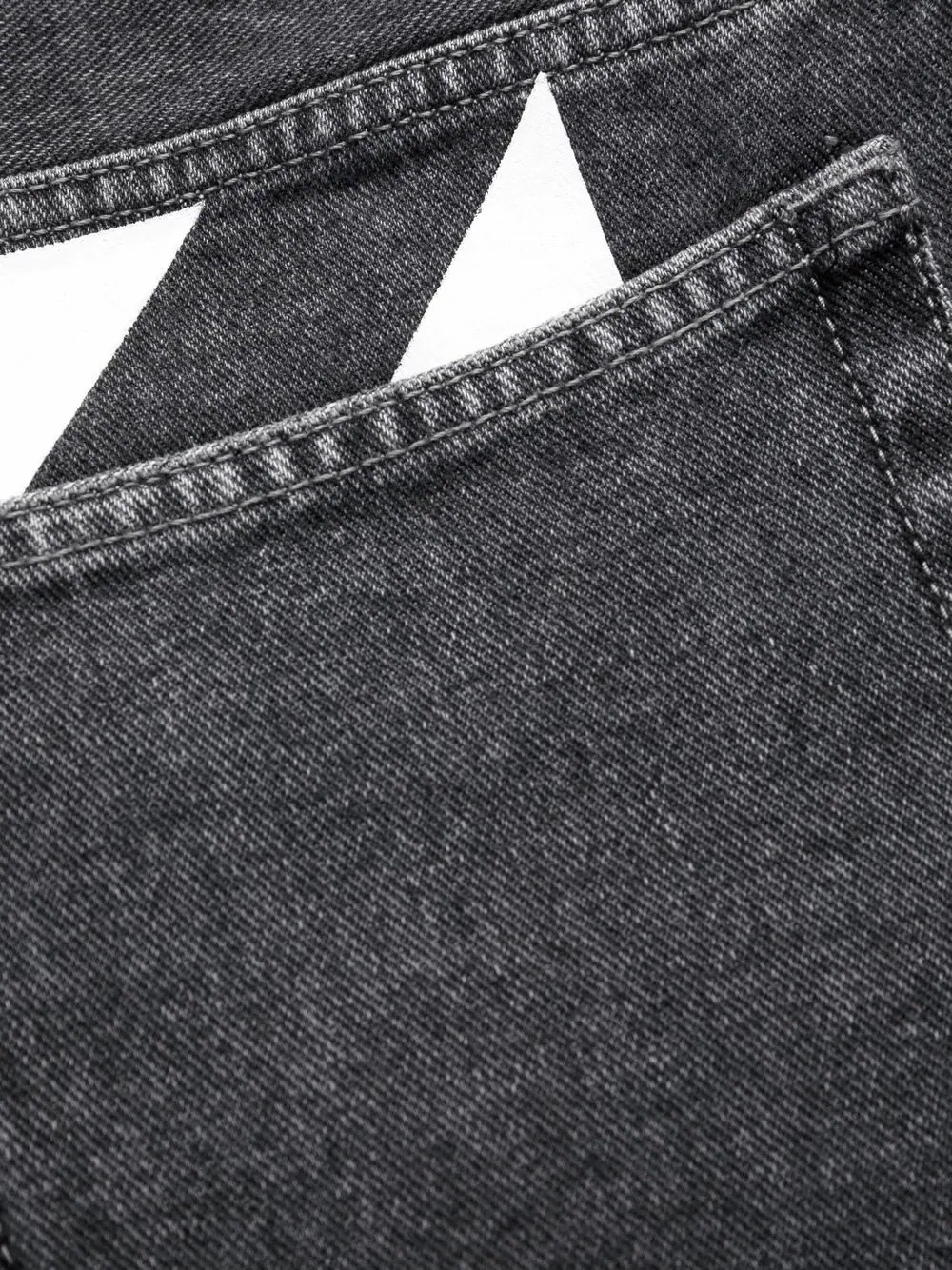 Diag-stripe denim shorts - 6