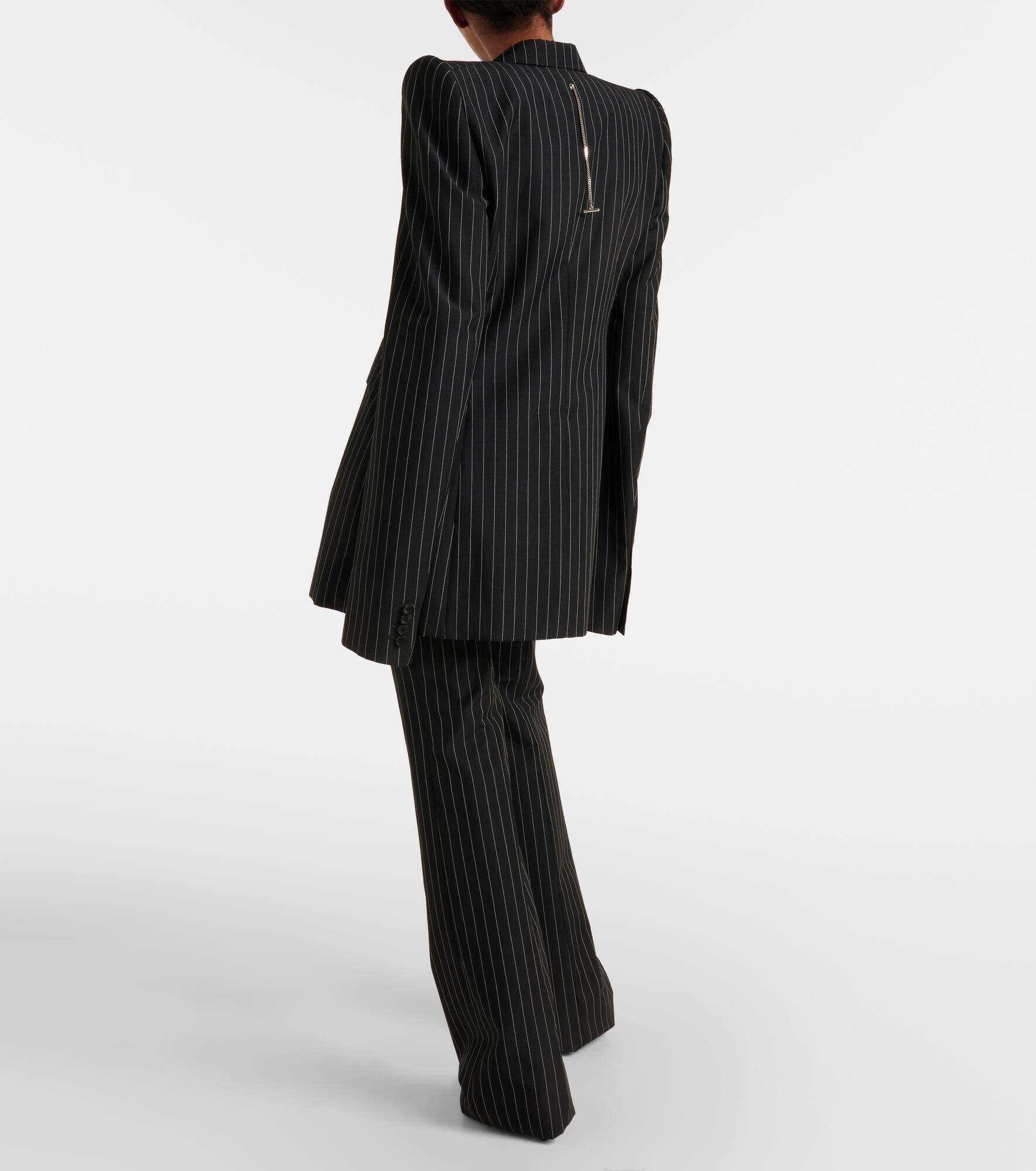 Pinstripe wool and mohair blazer - 3