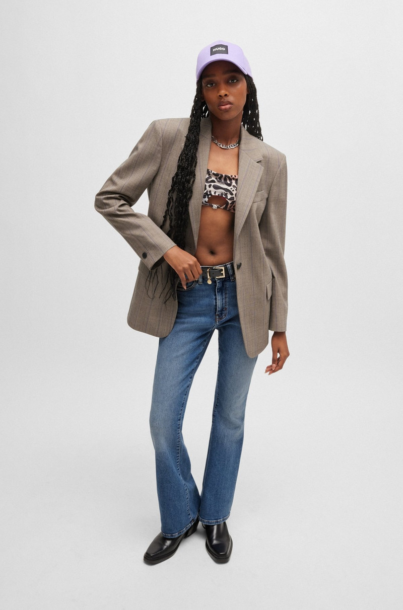HUGO SKINNY-FIT FLARED JEANS IN BLUE SUPER-STRETCH DENIM outlook