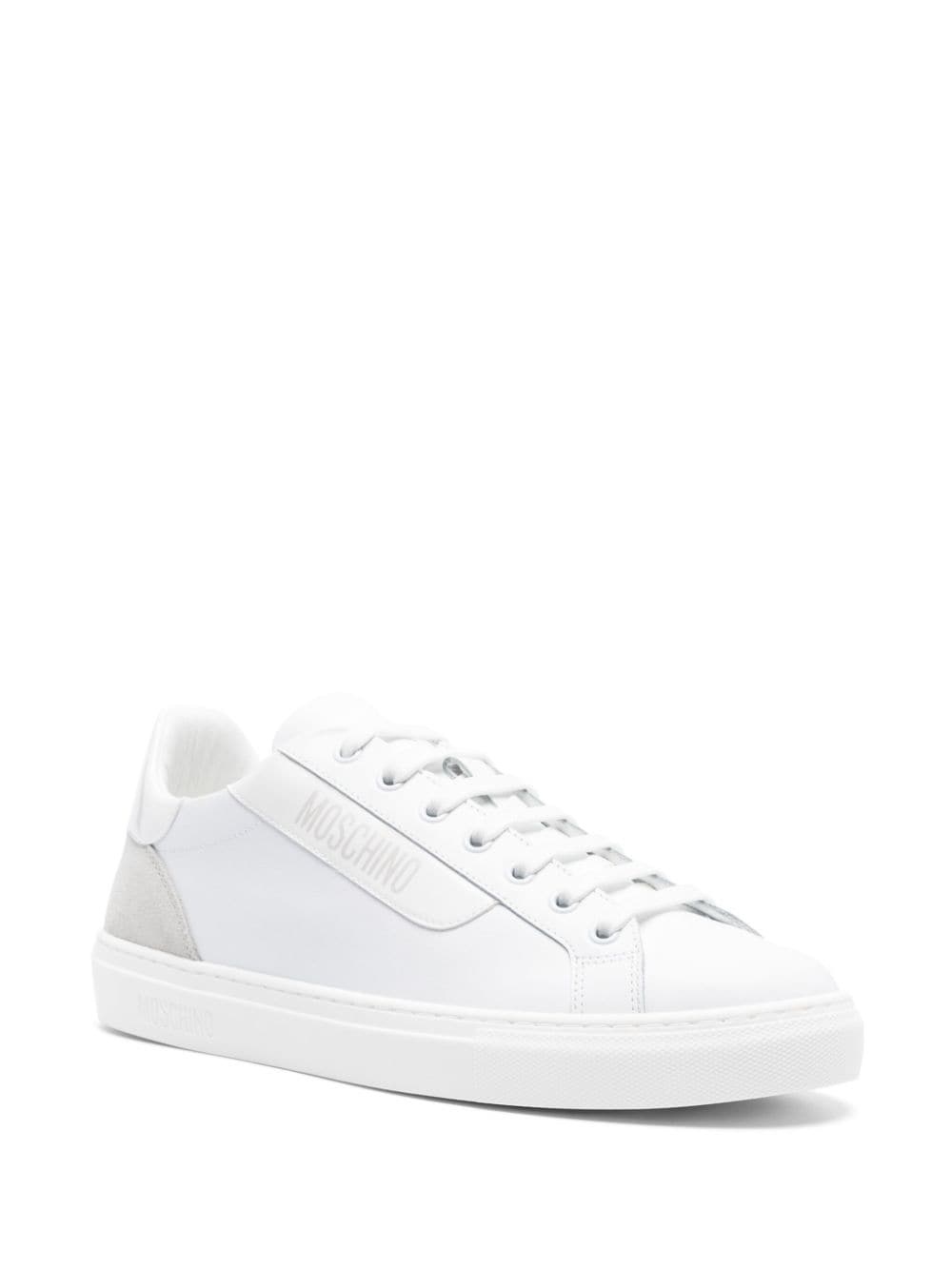logo-print leather trainers - 2