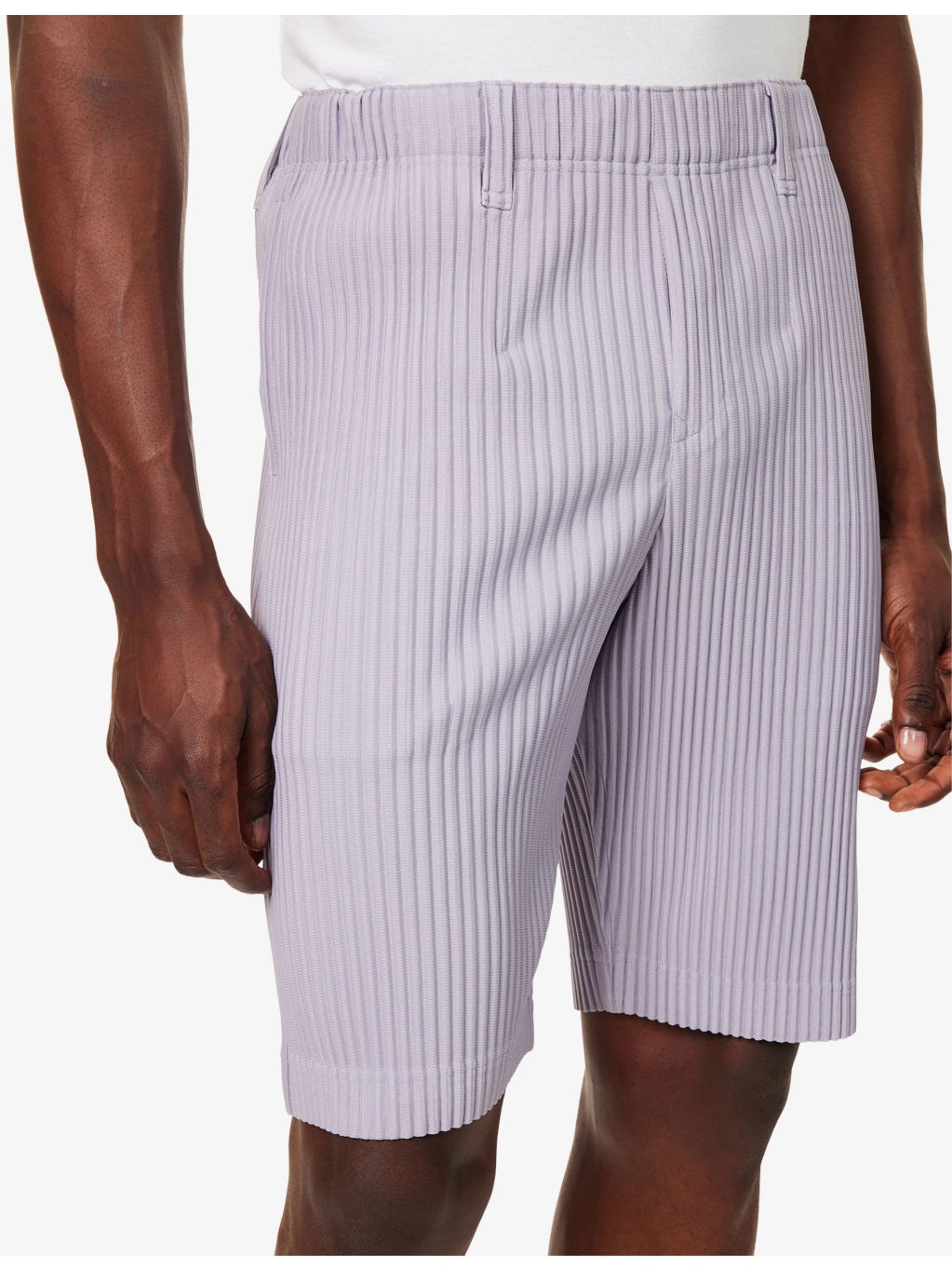 Pleated Slim-Fit Knitted Shorts - 5