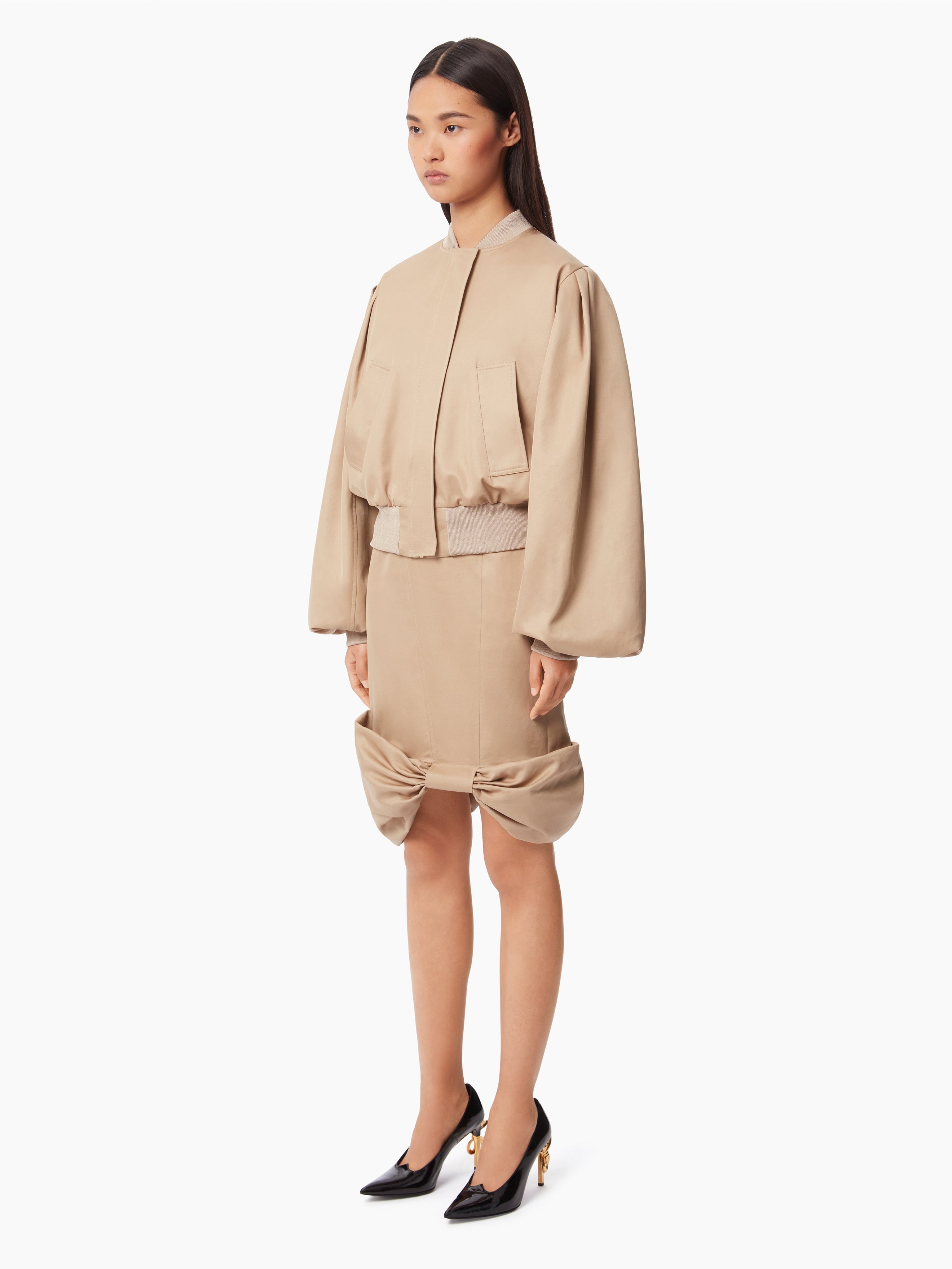 CROPPED BOMBER IN COTTON TWILL - 2