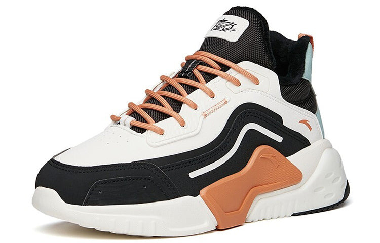(WMNS) ANTA Leather Fleeced Running Shoes 'White Orange Black' 122148980-2 - 2