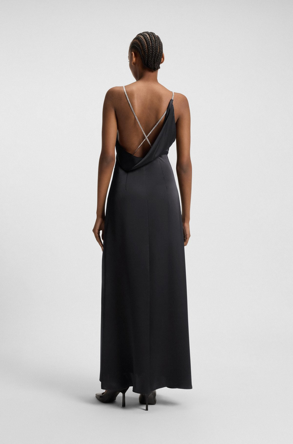 MAXI DRESS WITH RHINESTONE STRAPS - 4