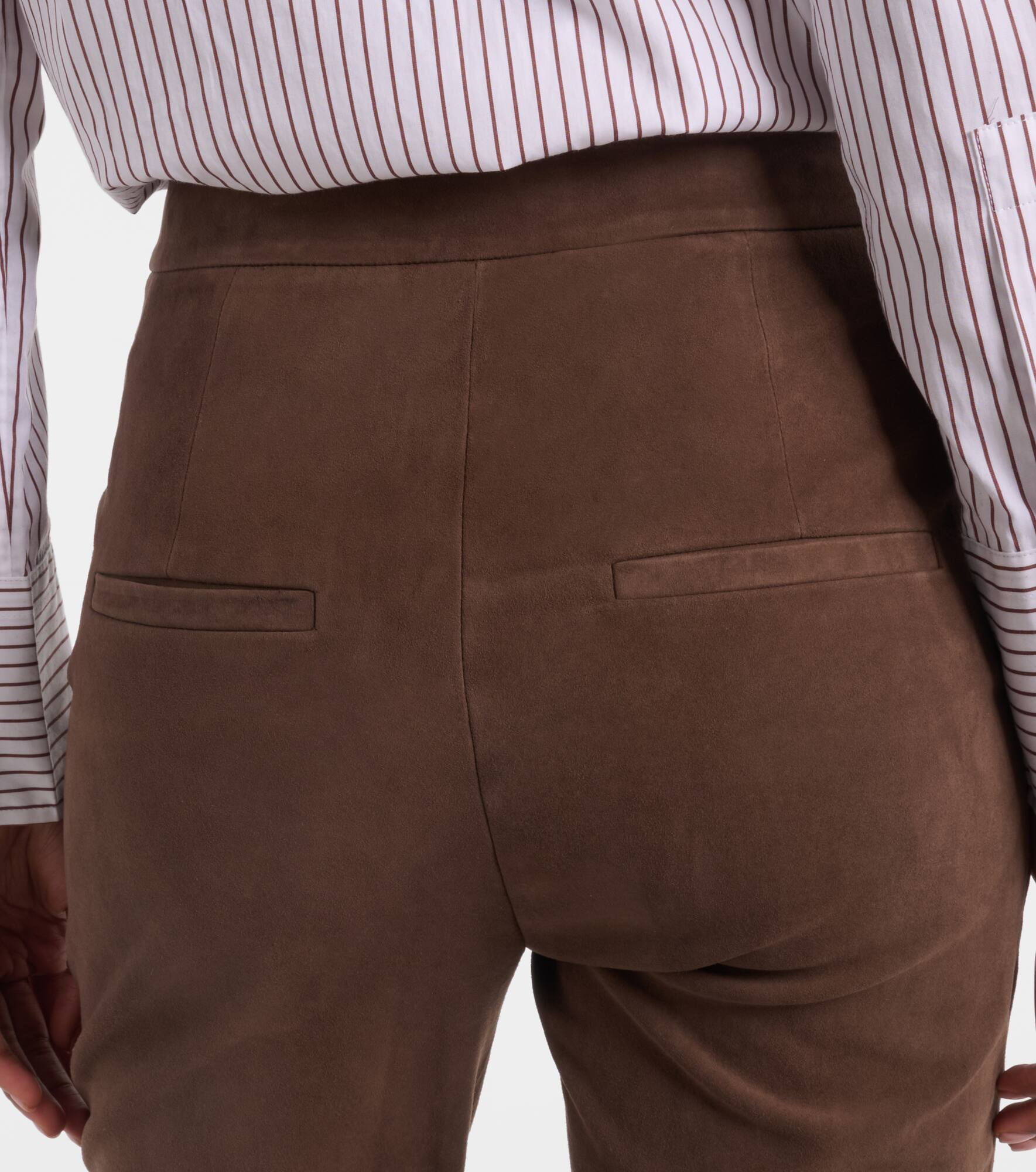 Gracie high-rise suede flared pants - 6
