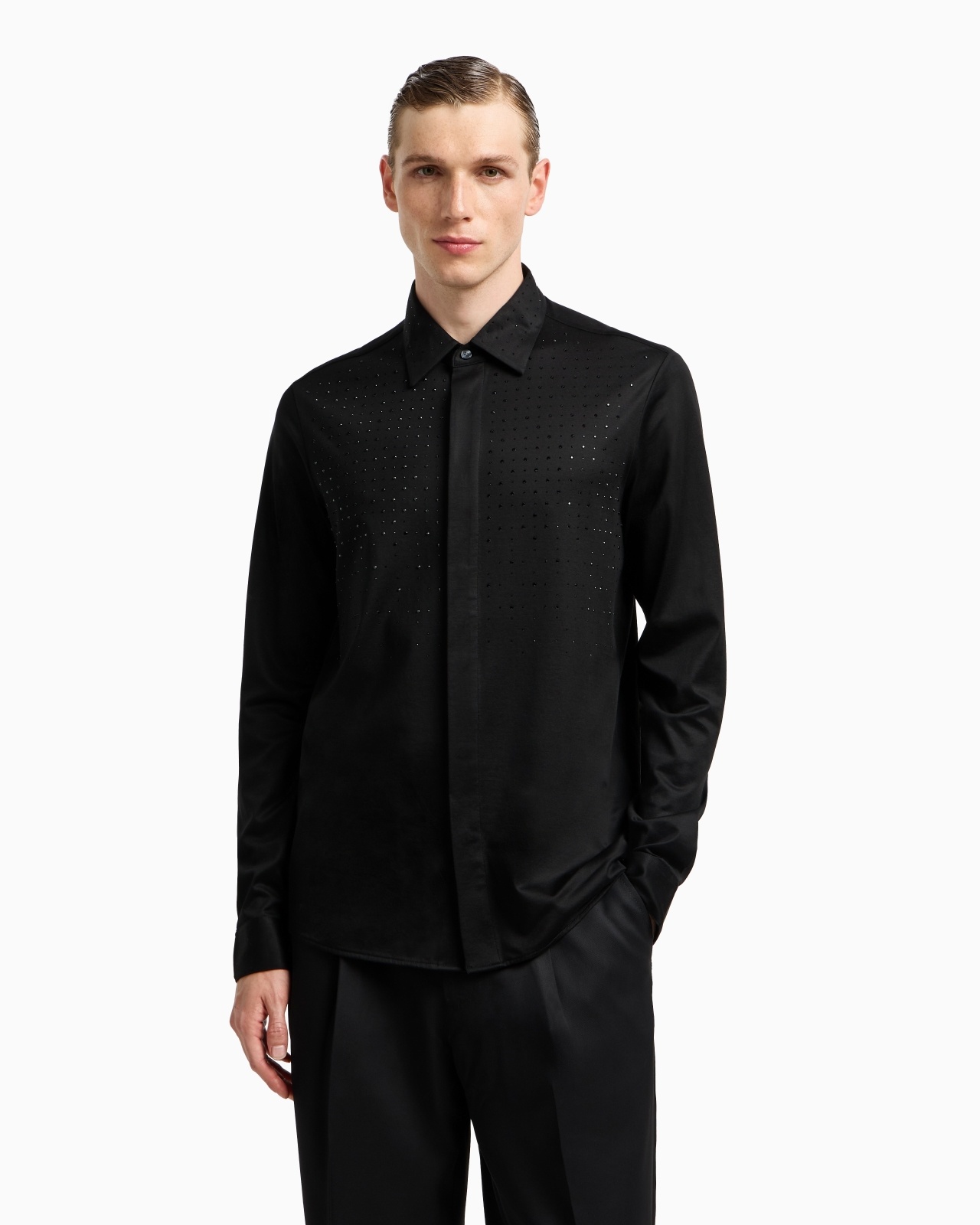 CLUBWEAR SLIM-FIT SHIRT IN A LYOCELL BLEND WITH RHINESTONES - 4