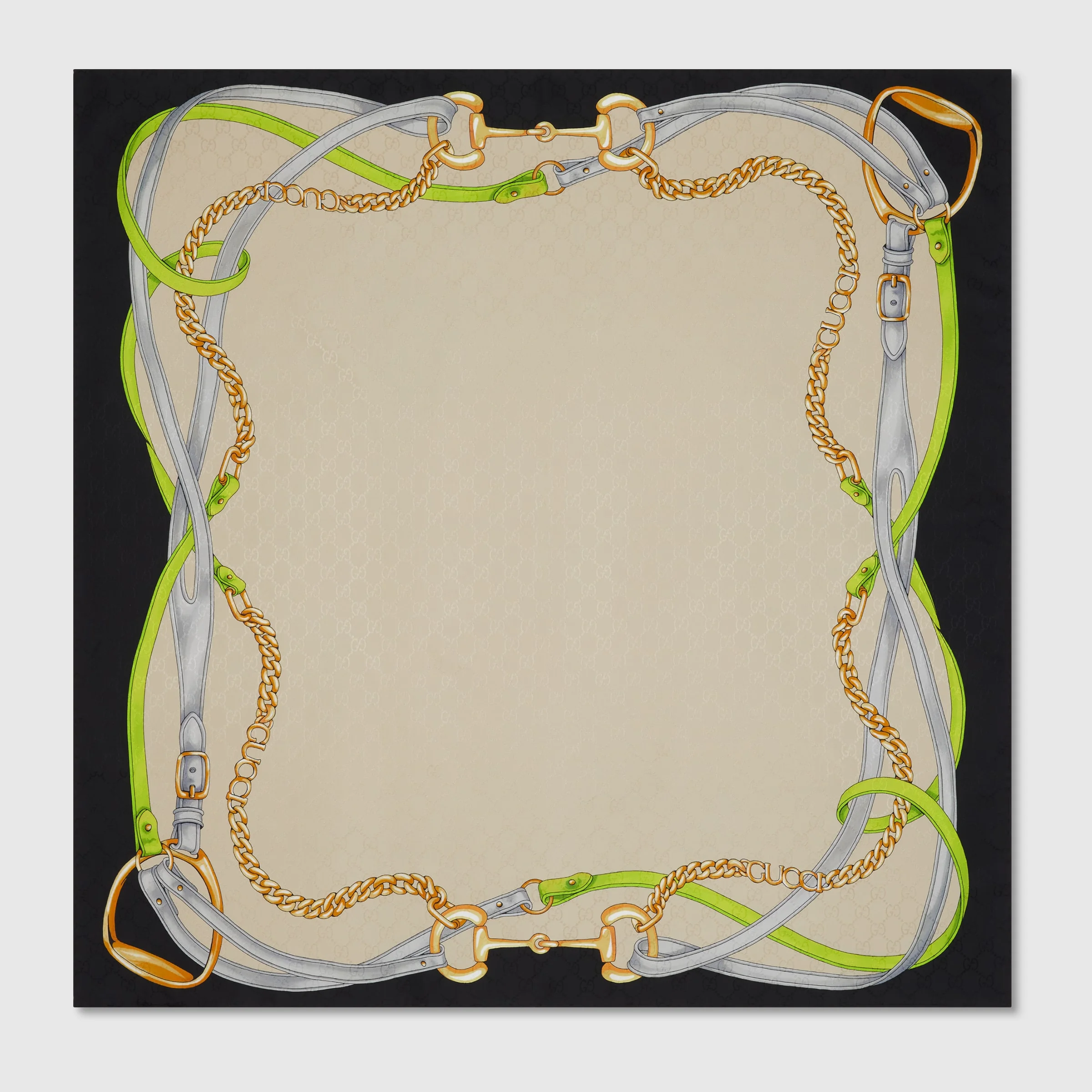 Printed GG silk jacquard carré - 1