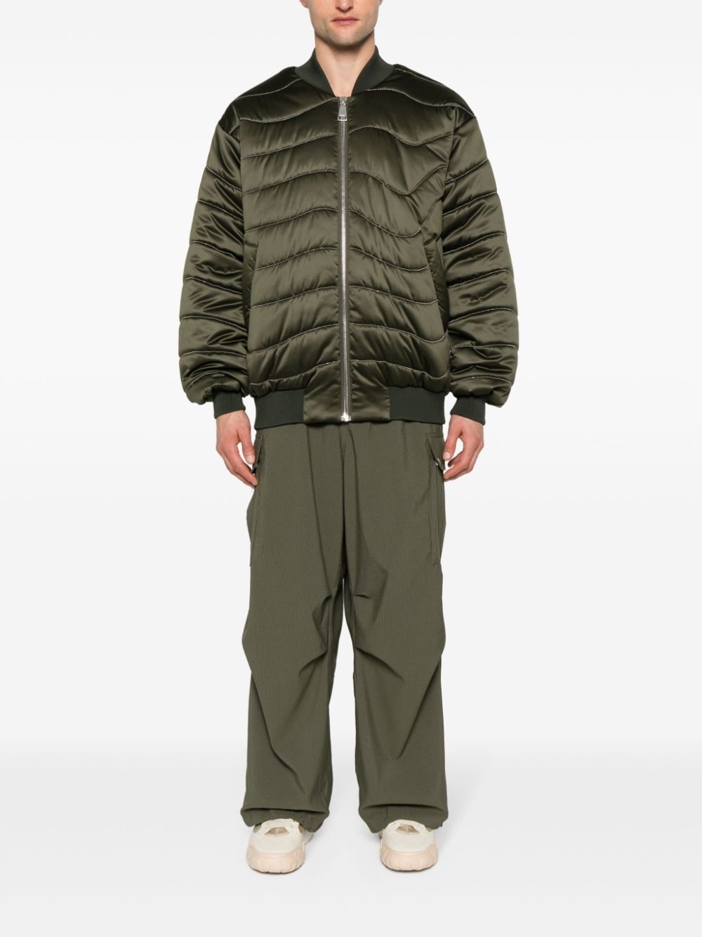 pinstripe straight-leg cargo pants - 2