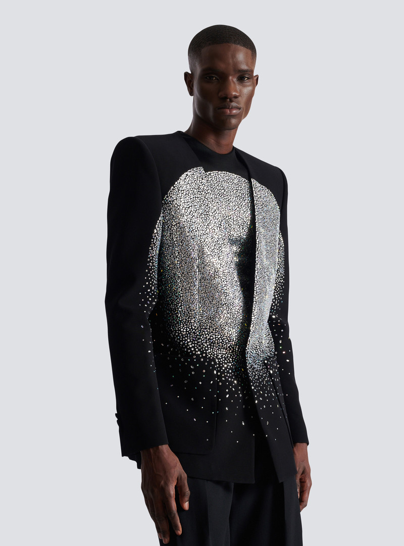 1-button jacket with rhinestone Galaxy motif 6