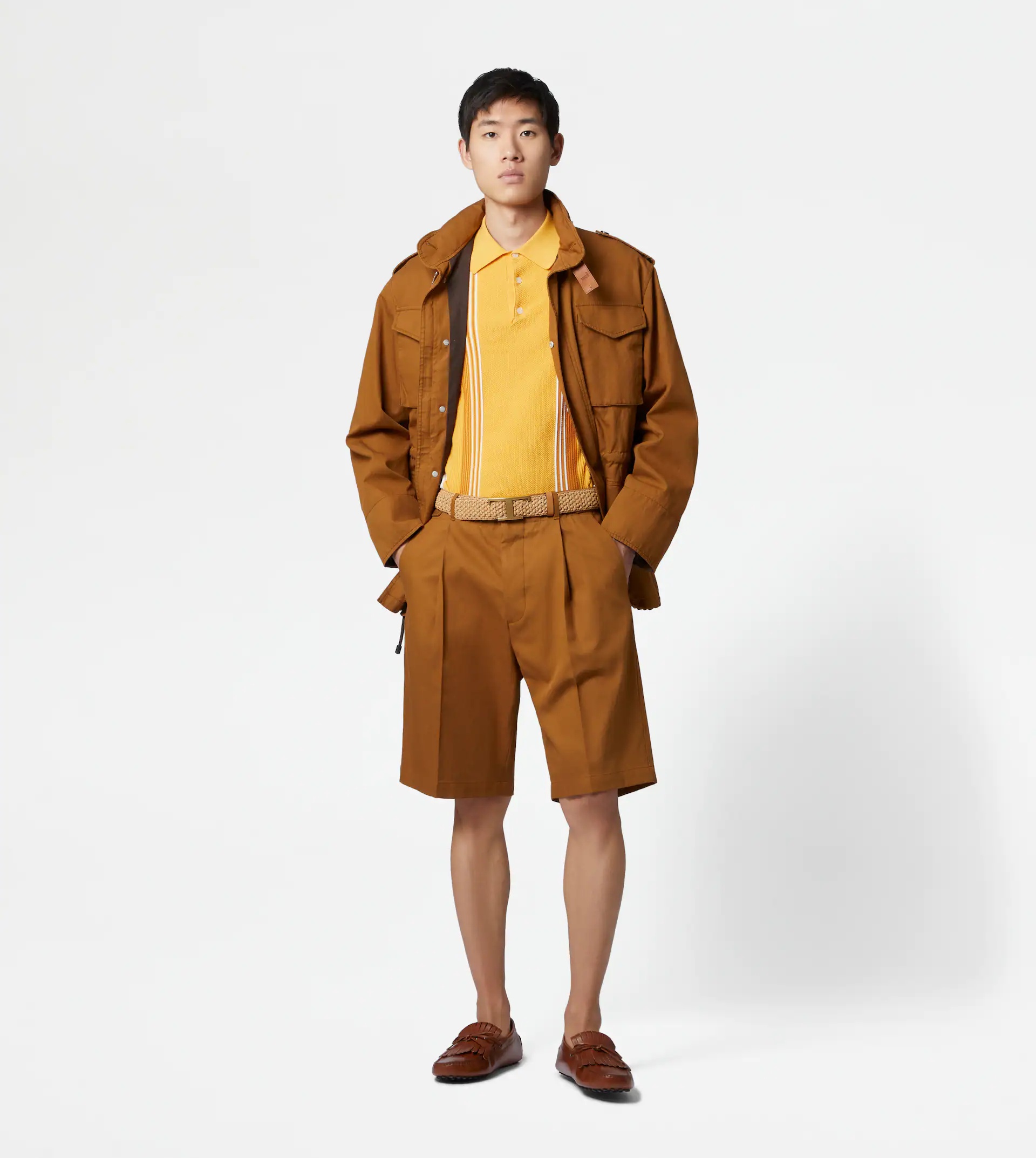 BERMUDA SHORTS WITH DARTS - BROWN - 2