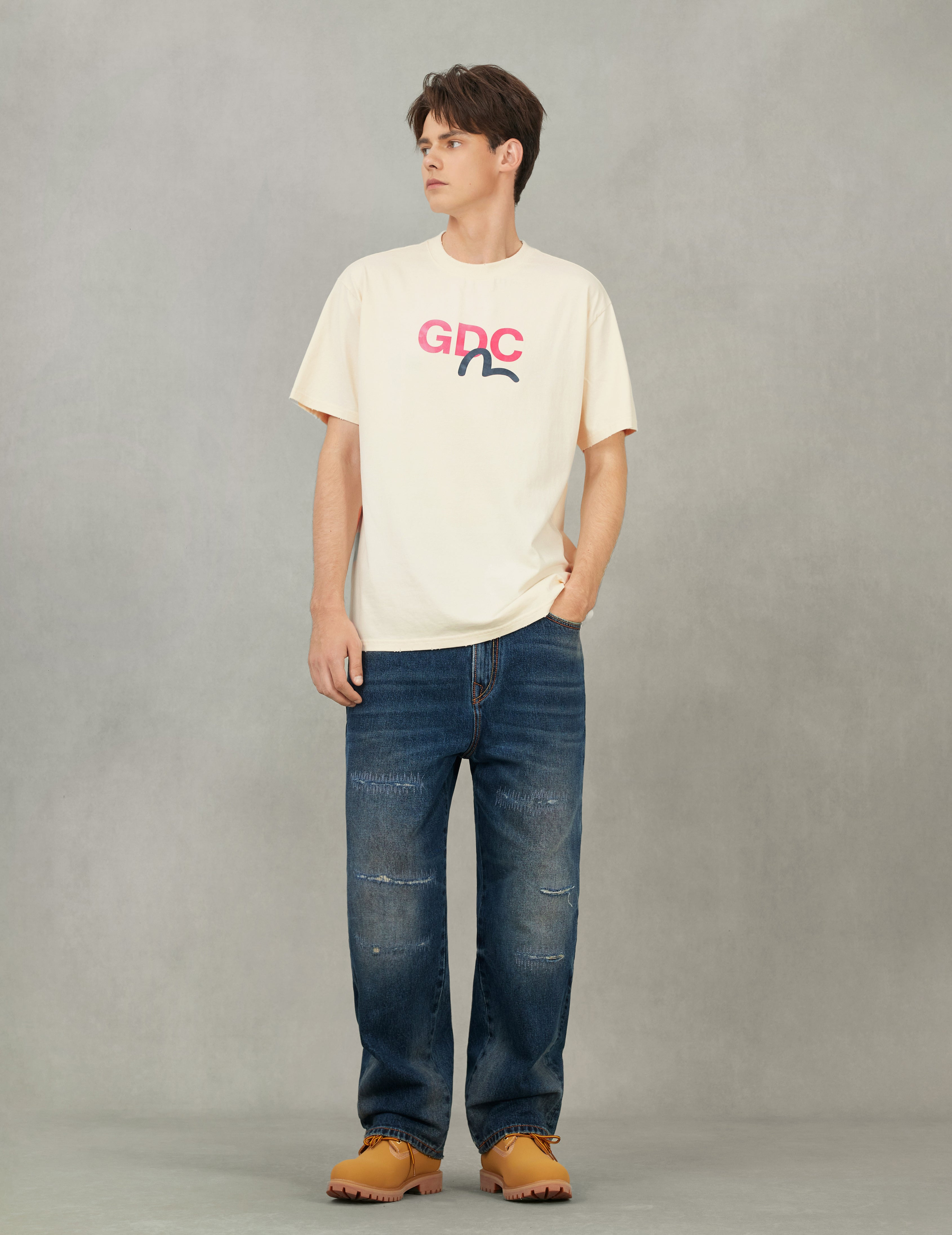 EVISU X GDC Dirty Wahsed Relax Fit T-shirt - 5