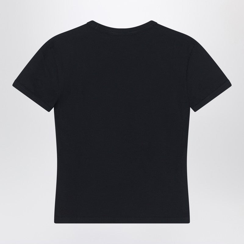 Acne Studios Black T-Shirt With Logo Embroidery Women - 2