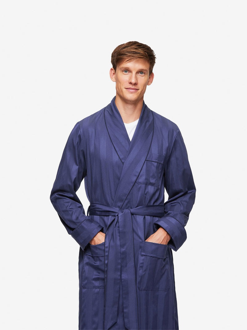 Men's Robe Lingfield Cotton Navy - 5