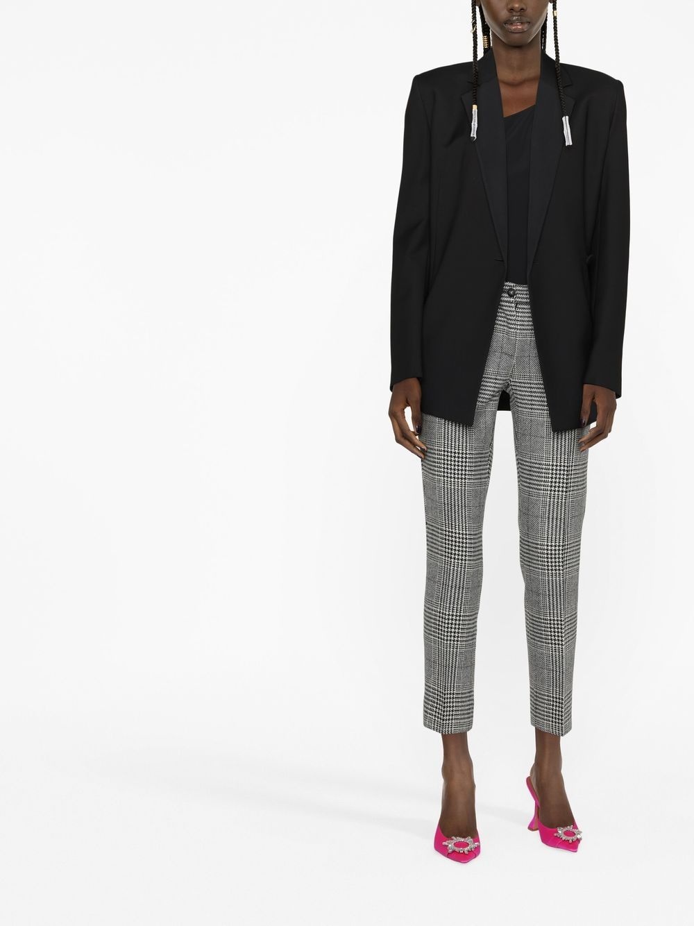 virgin wool tartan trousers - 2