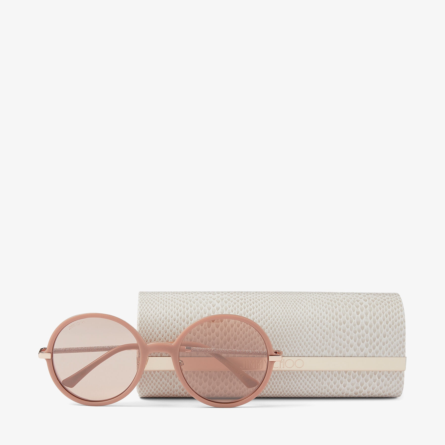 Ema
Nude Round-Frame Sunglasses with Glitter - 4