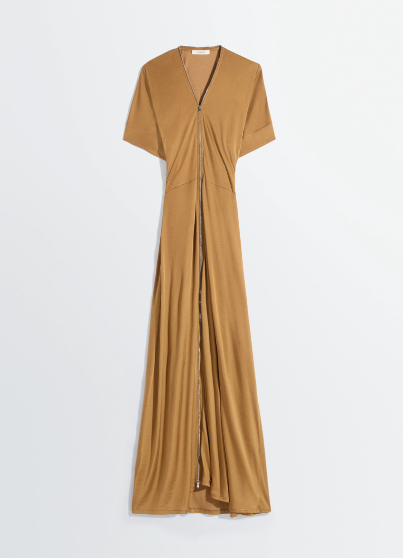 ZIP DRESS IN VISCOSE COTTON JERSEY - 1