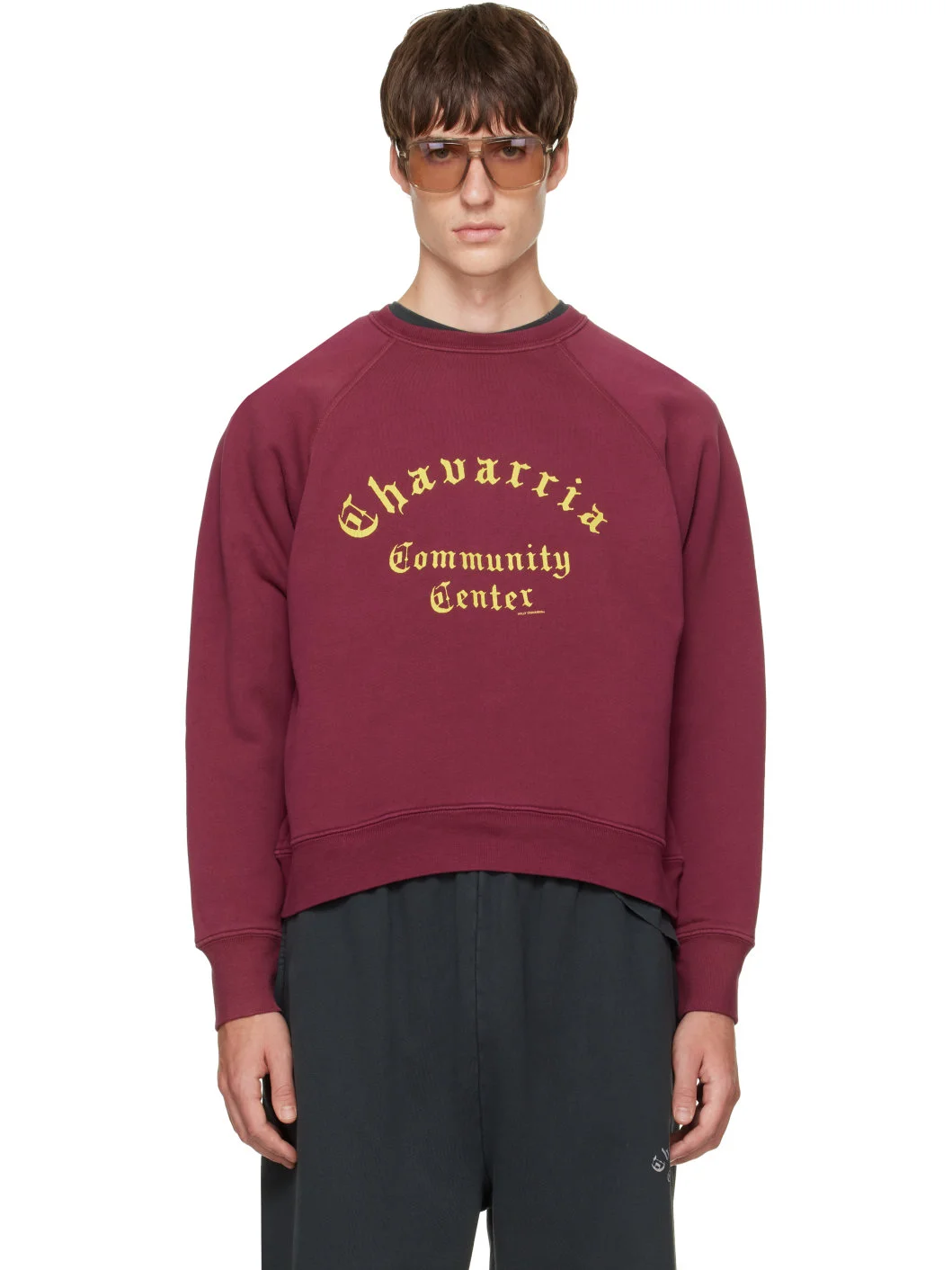 Burgundy 'Community Center' LS Buffalo Sweatshirt - 1
