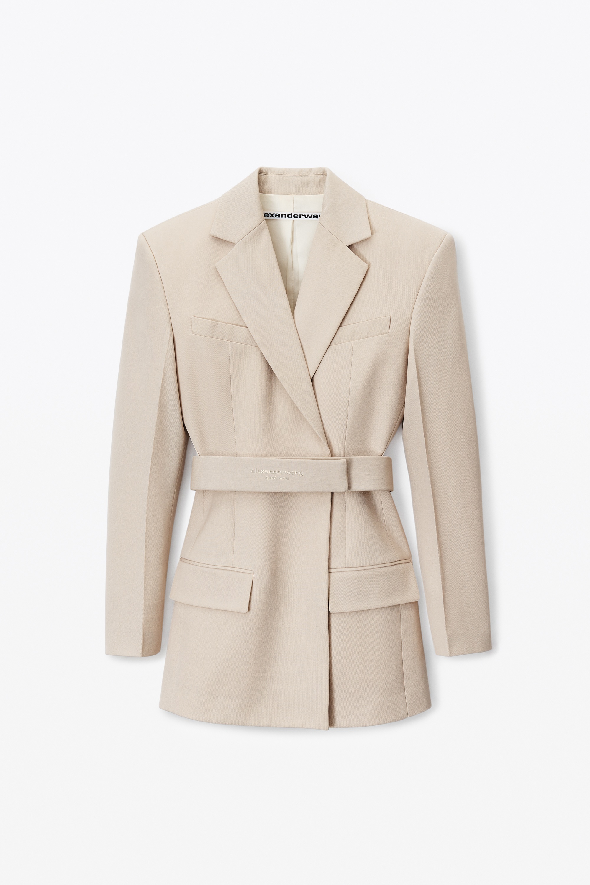 BELTED BLAZER DRESS IN WOOL TAILORING - 1