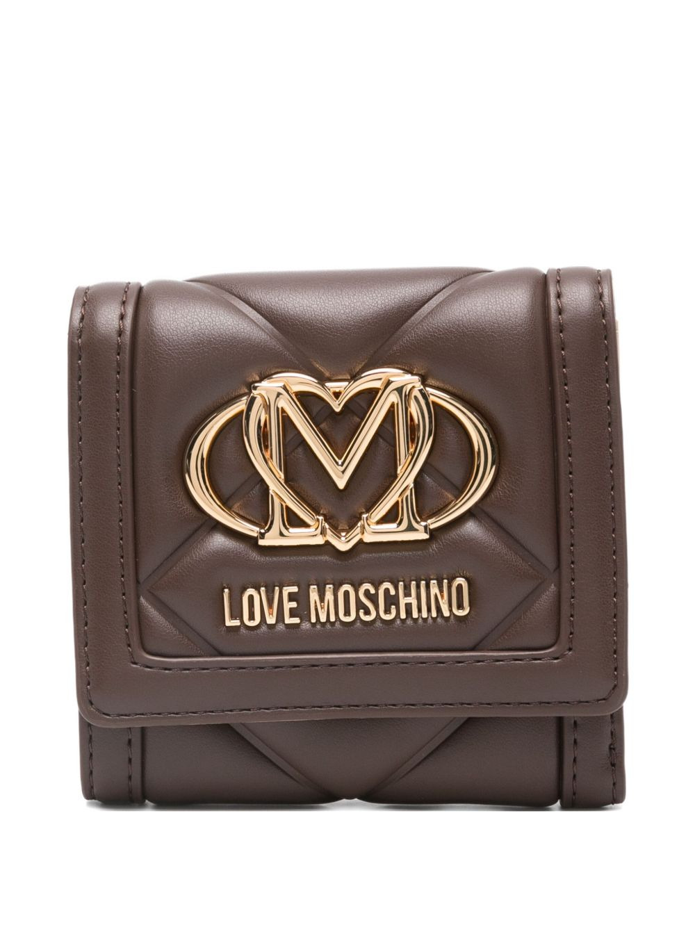 quilted logo-plaque wallet - 1