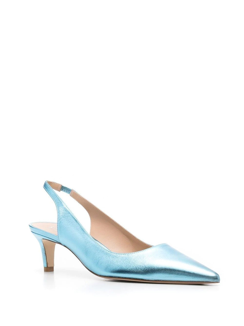 Stuart Weitzman metallic-effect pointed pums outlook