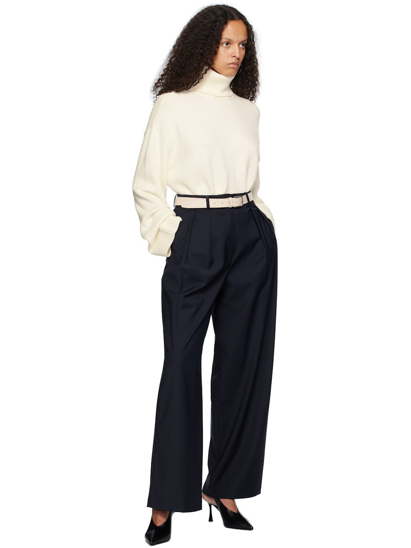 The Frankie Shop Navy Ripley Pleated Trousers outlook