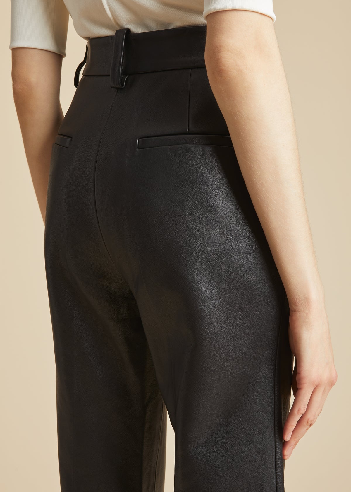 The Melie Pant in Black Leather - 5