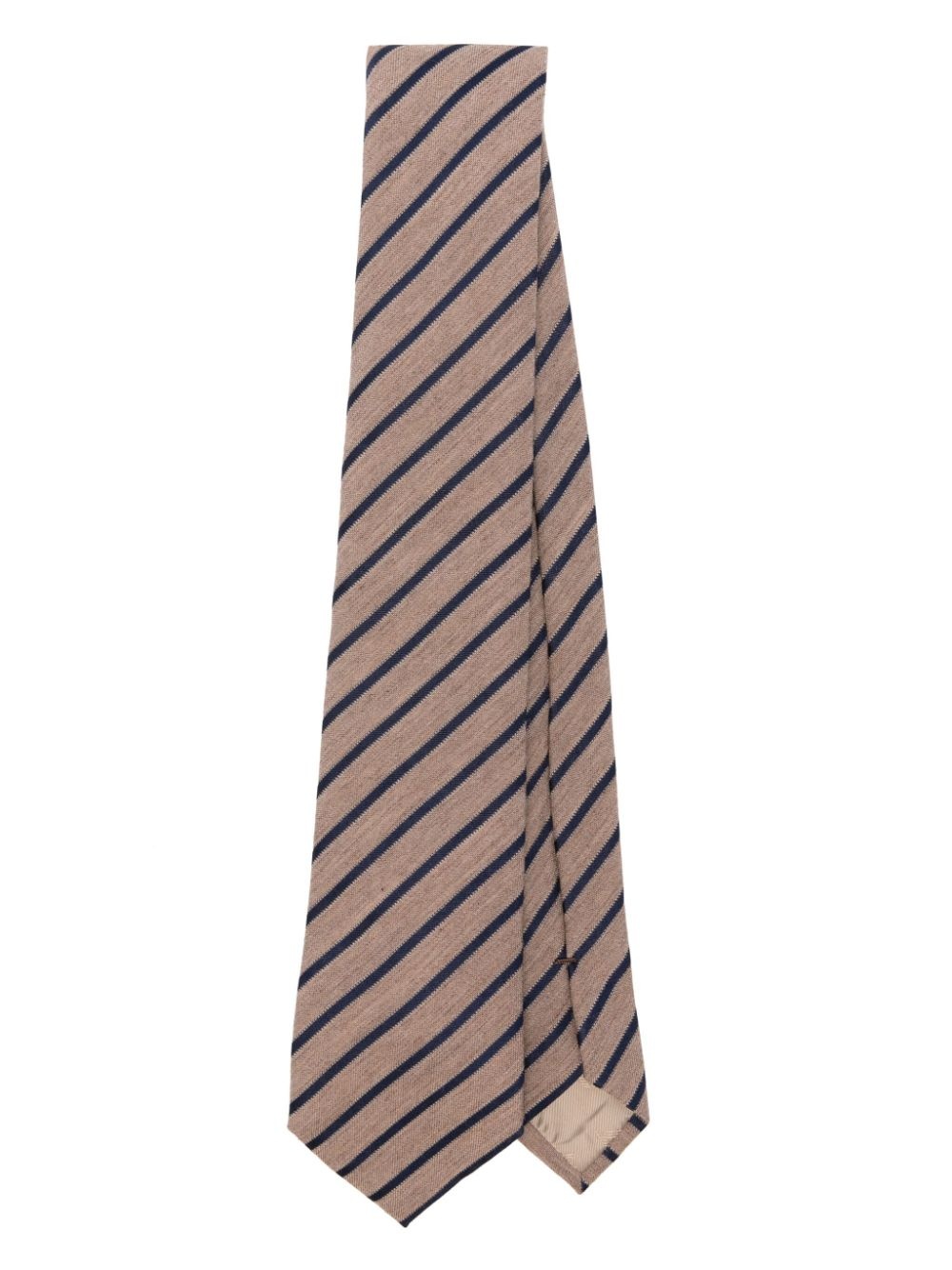 striped virgin wool-silk blend tie - 1