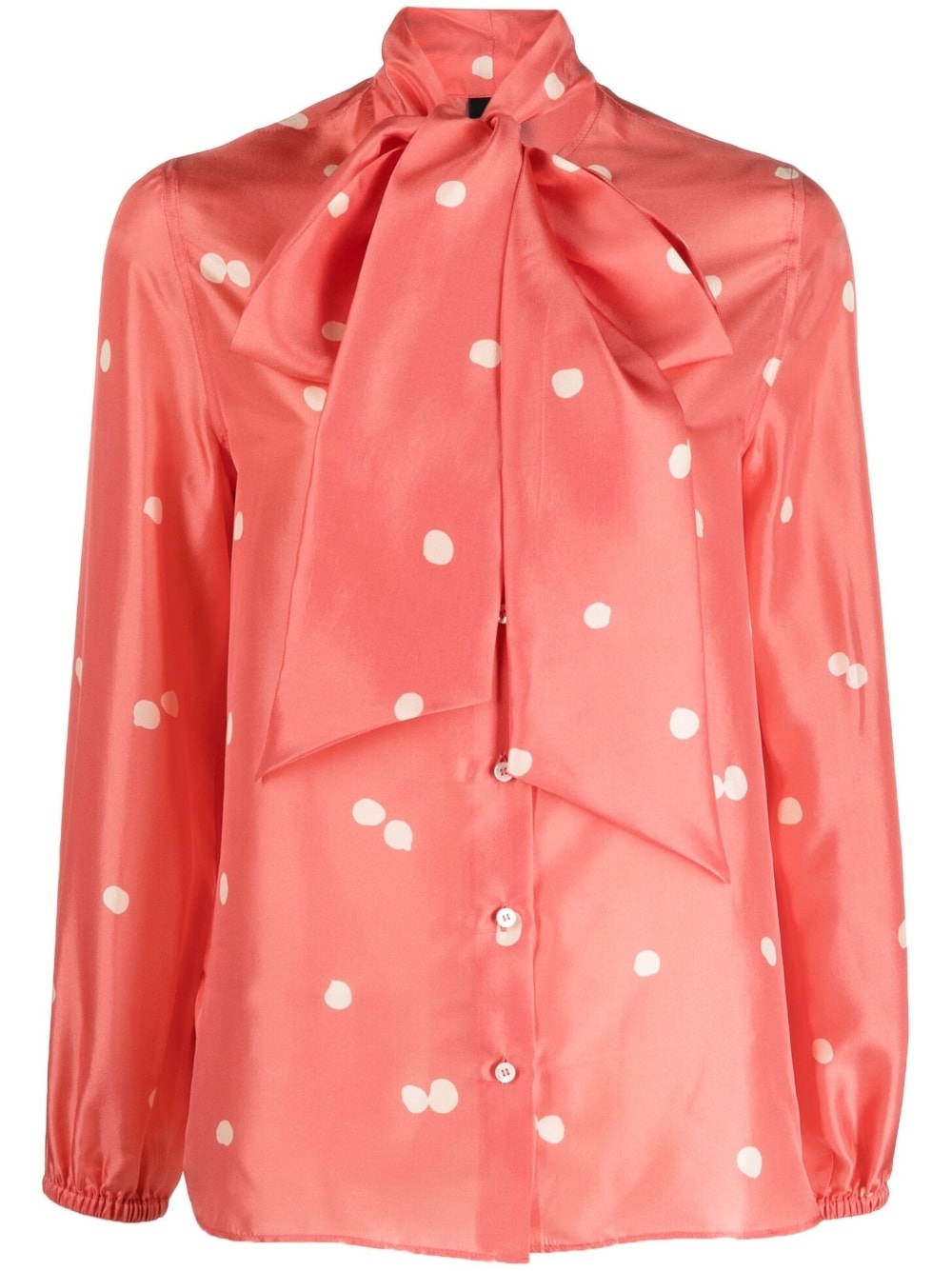 pussy bow silk shirt - 1