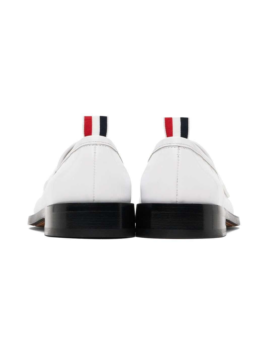 White Spazzolato Pleated Varsity Loafers - 2