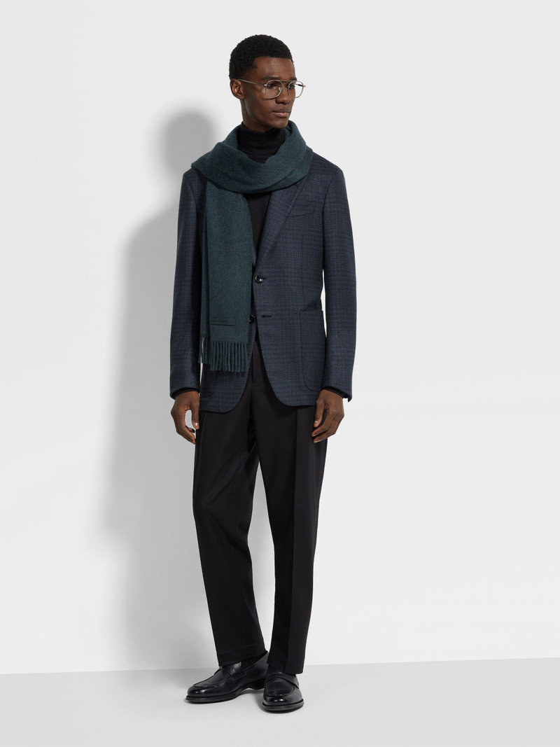 ZEGNA DARK GREEN OASI CASHMERE JACKET outlook