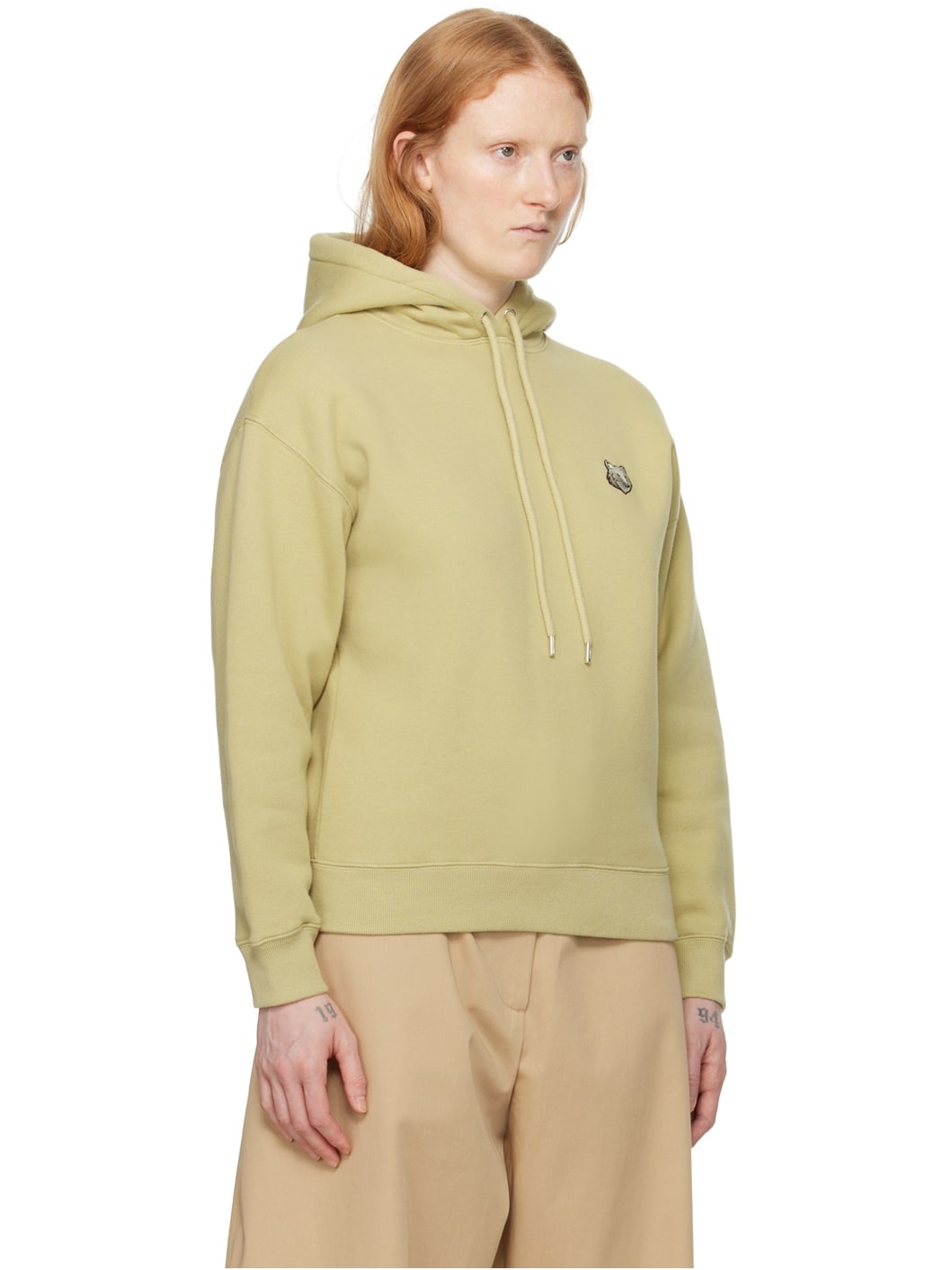 Green Bold Fox Head Hoodie - 2