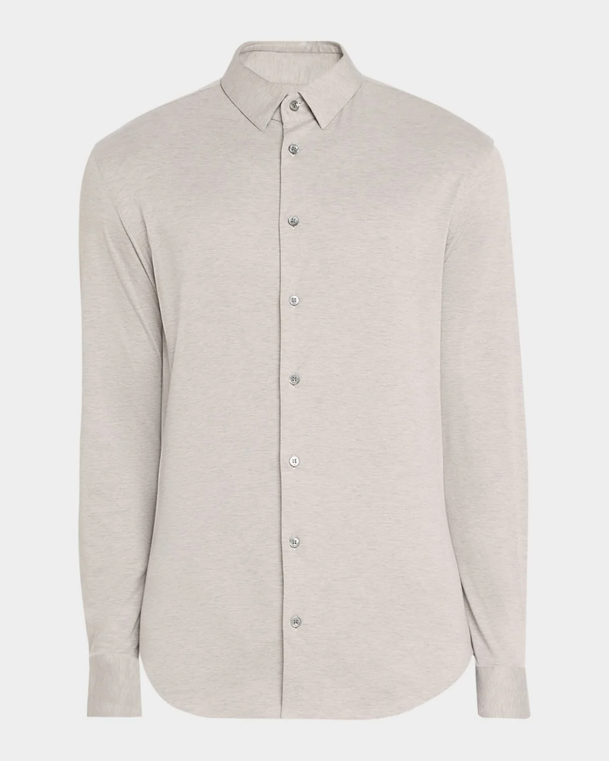 Men's Solid Cotton Stretch Sport Shirt - 1