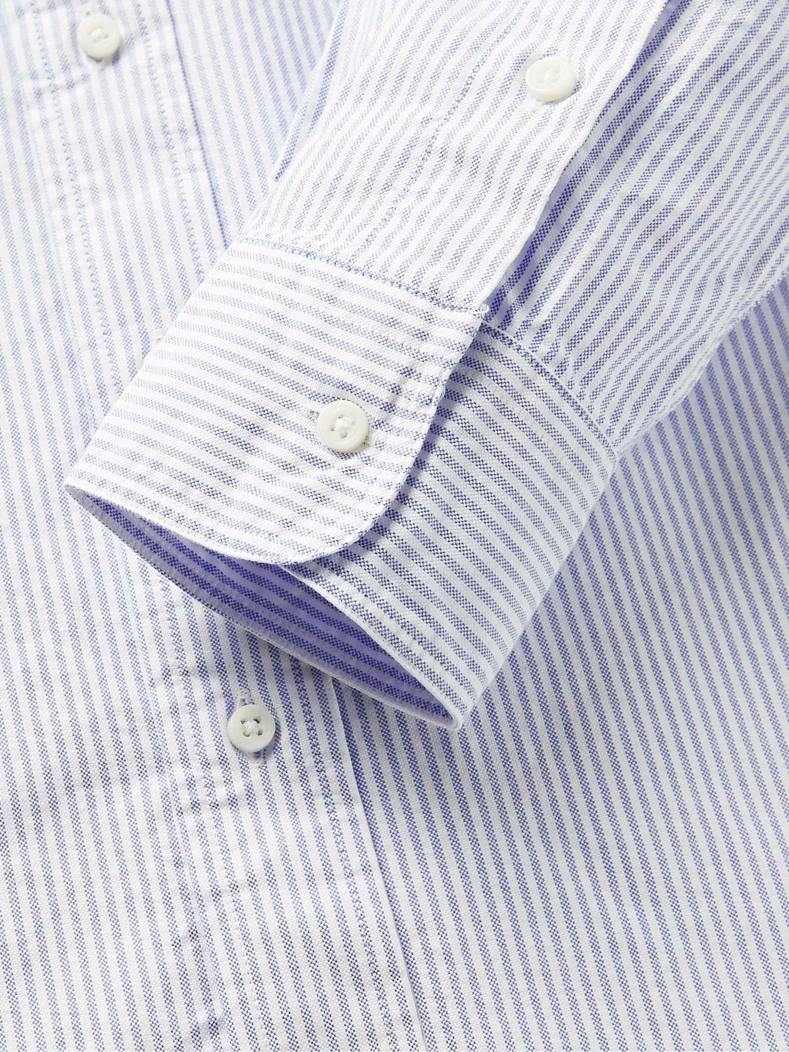 Button-Down Collar Striped Cotton Oxford Shirt - 3